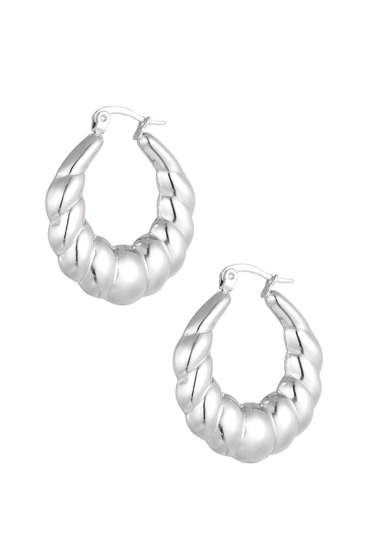 Earrings aesthetic baguette - Silver Color color h5 