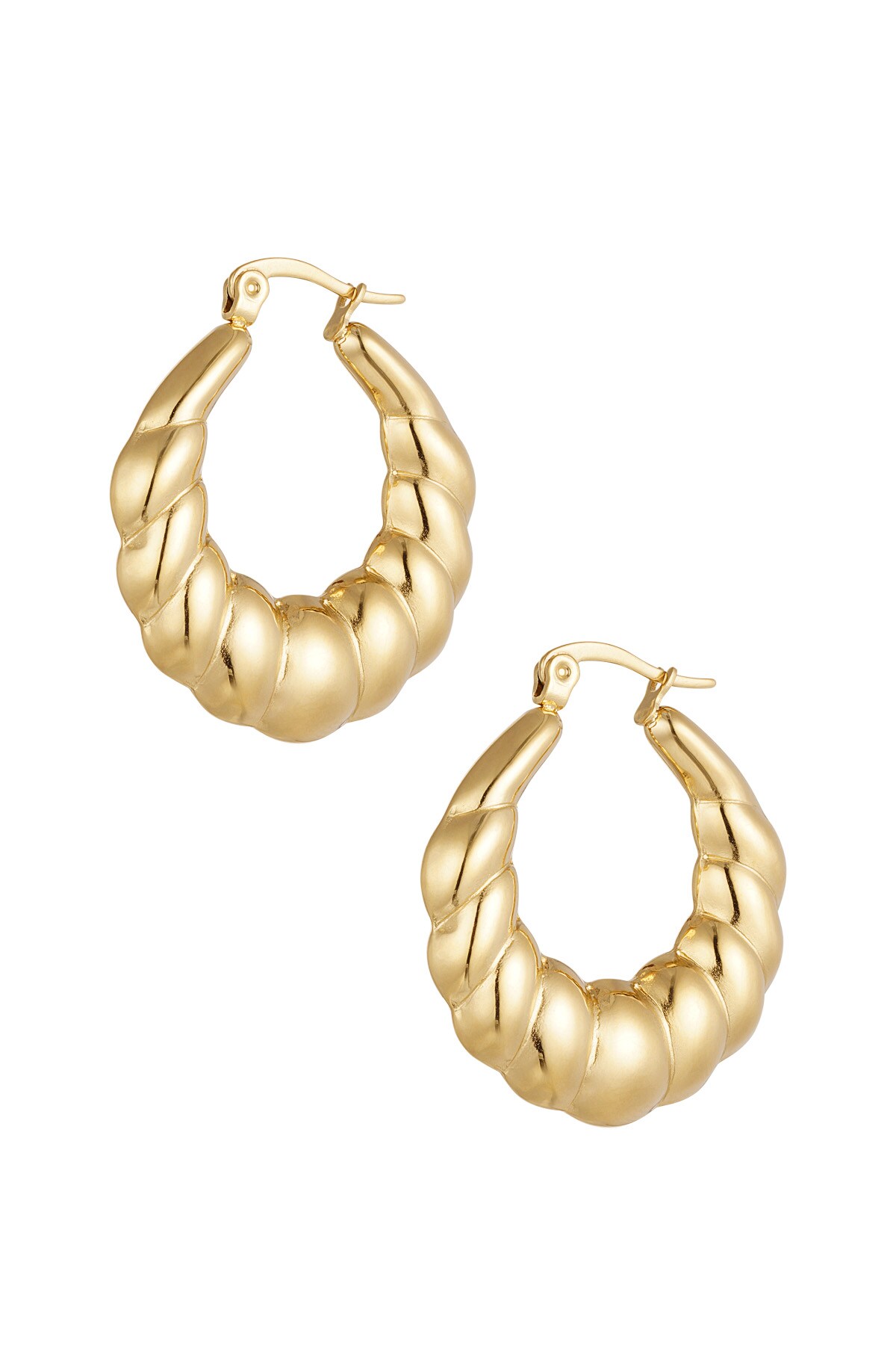 Earrings aesthetic baguette - Gold color h5 