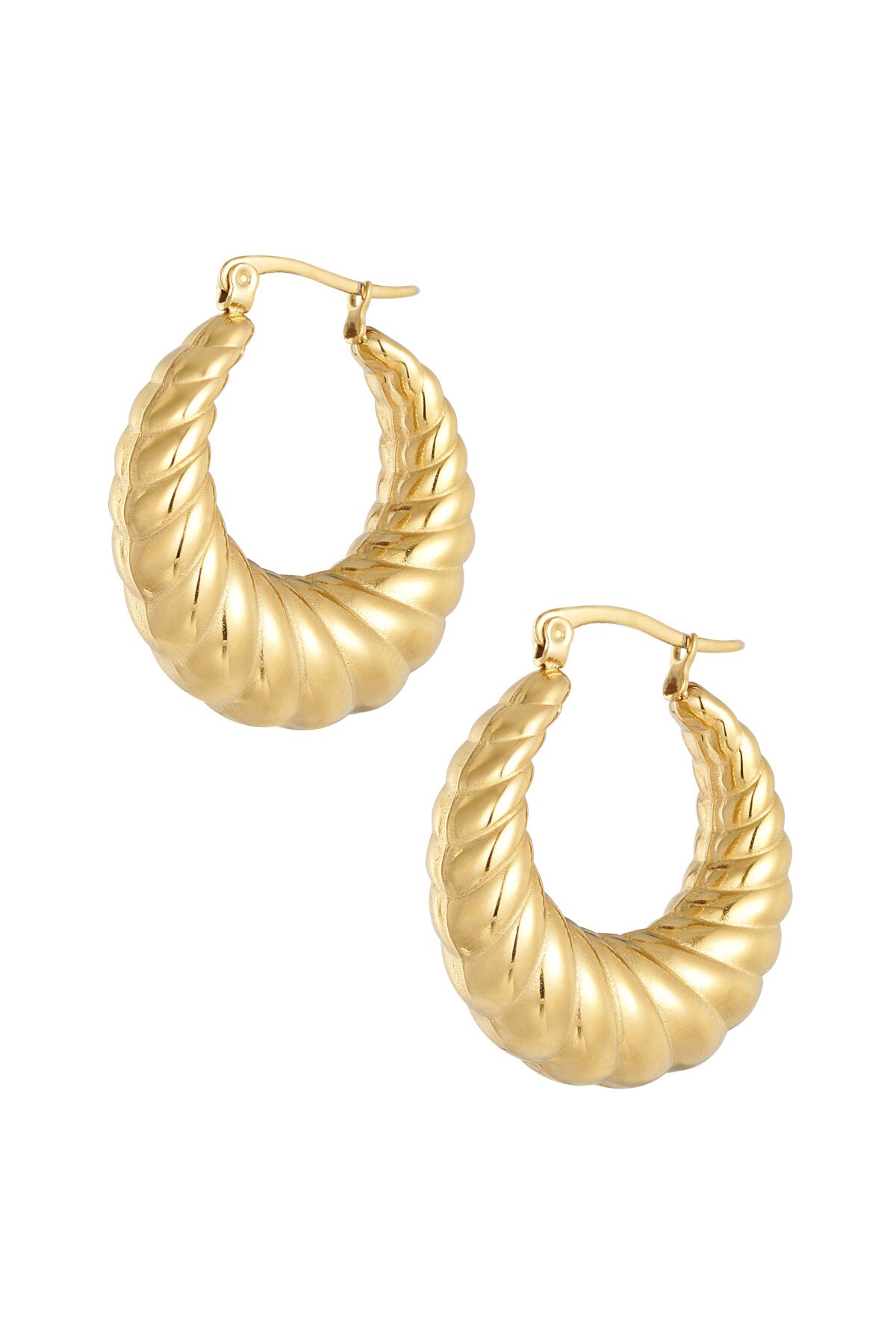 Earrings classy with a twist - Gold color h5 