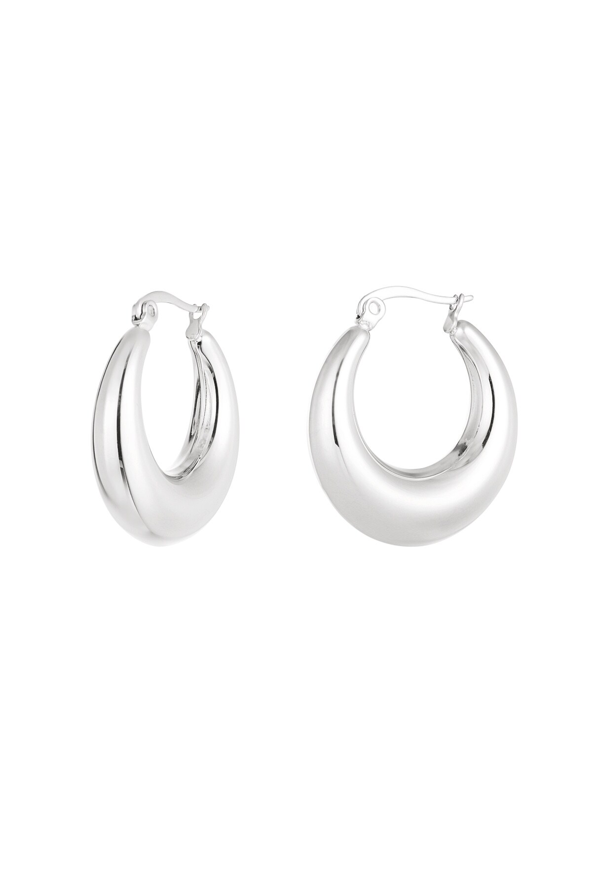 Earrings classy round - Silver Color color h5 