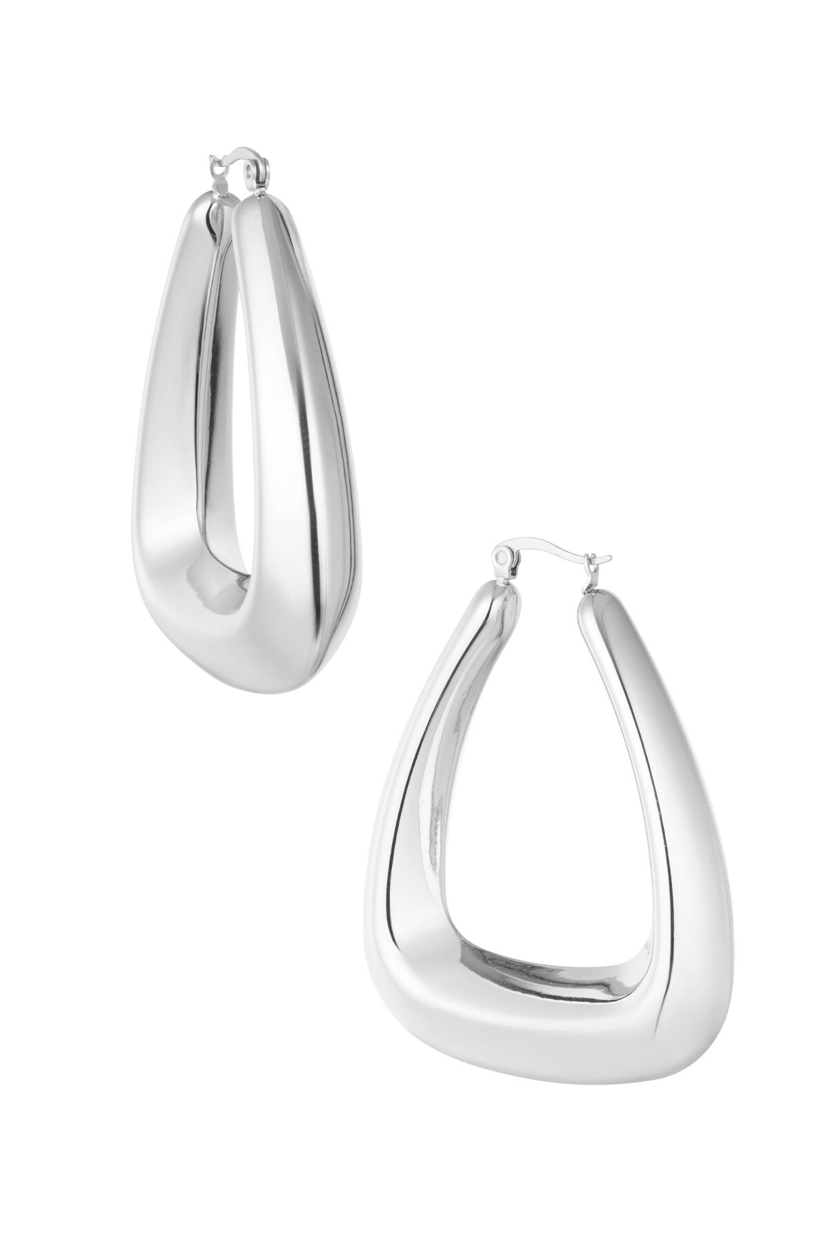 Earrings triangle - Silver color h5 