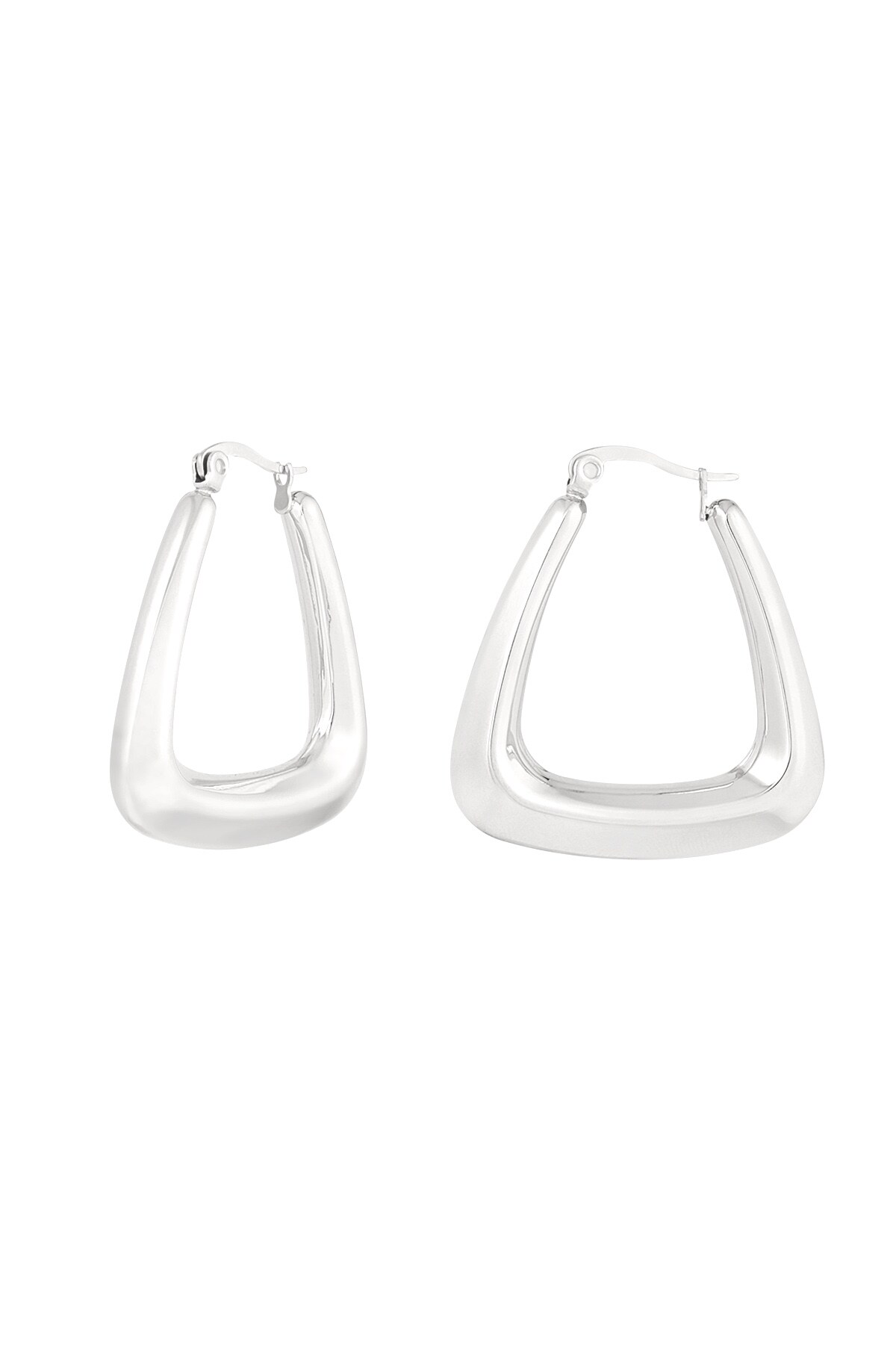 Simple statement earrings - Silver color h5 