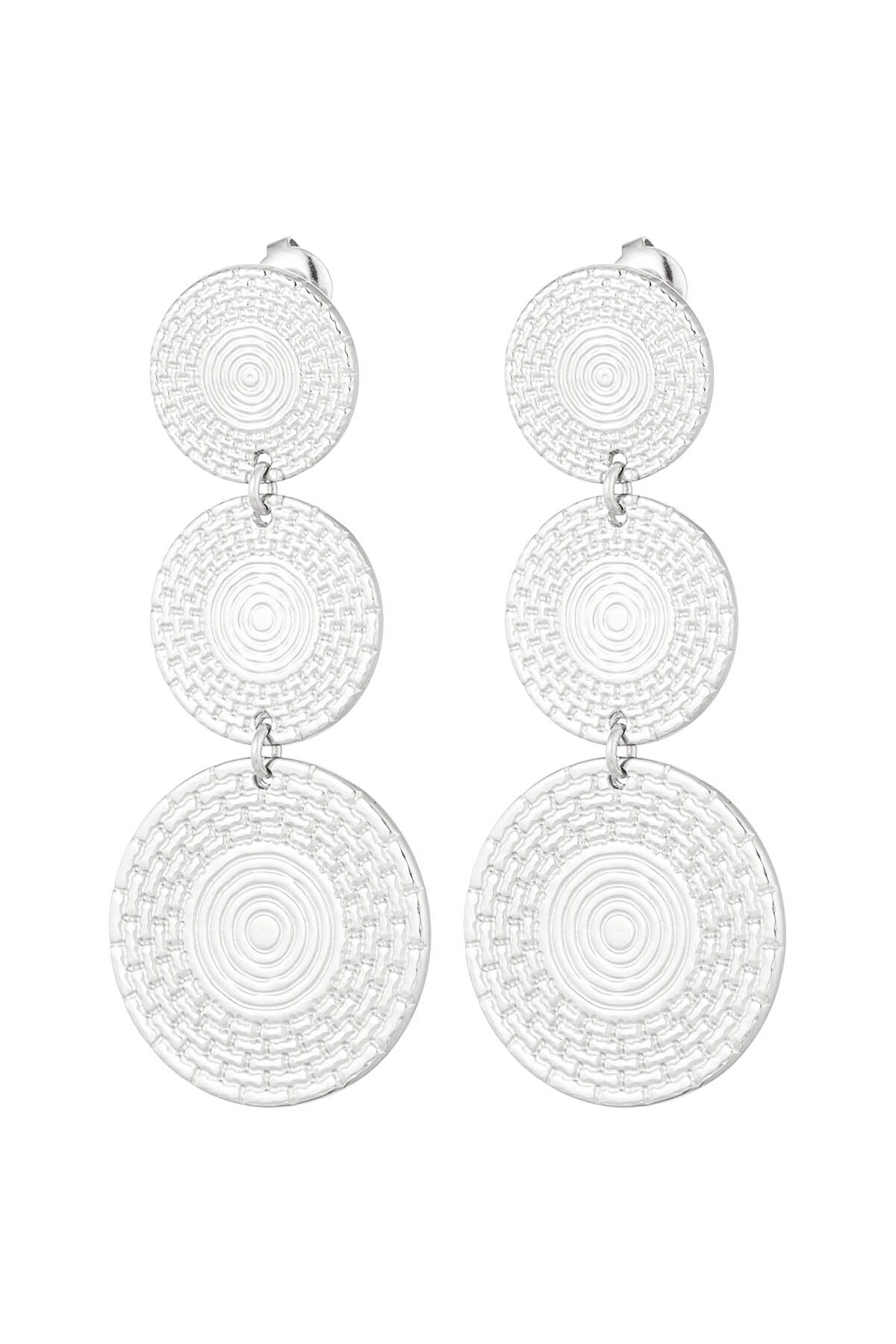 Earrings statement coins - Silver color h5 