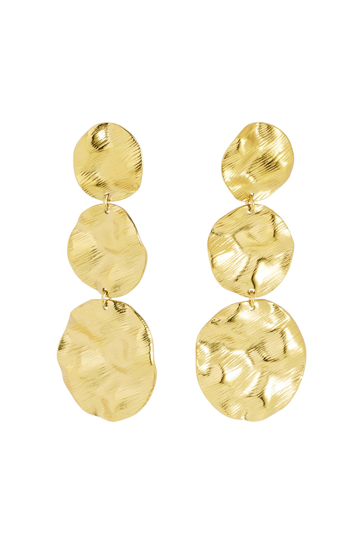 Earrings 3 x abstract - Gold color h5 