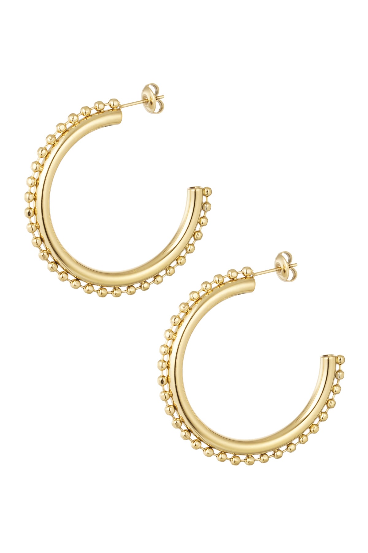 Earrings basic with balls - Gold color 