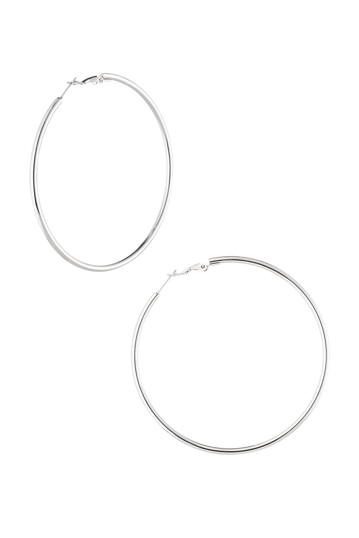 Basic hoops medium - Silver color h5 