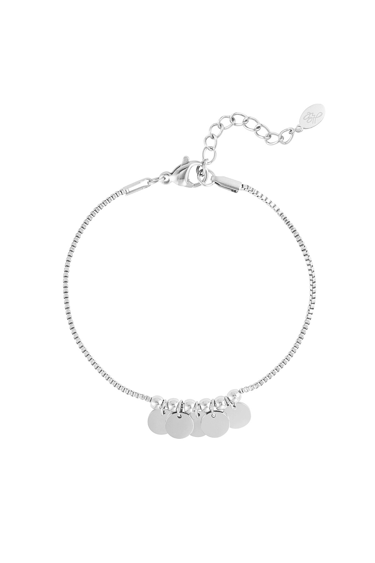 Bracelet suspendu pièces de monnaie - Couleur argent h5 