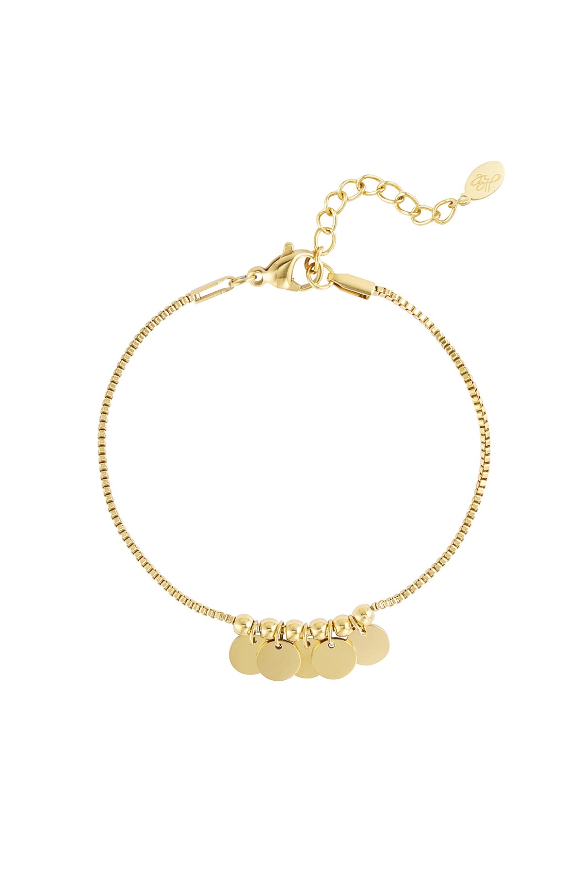 Bracelet hanging coins - Gold color h5 