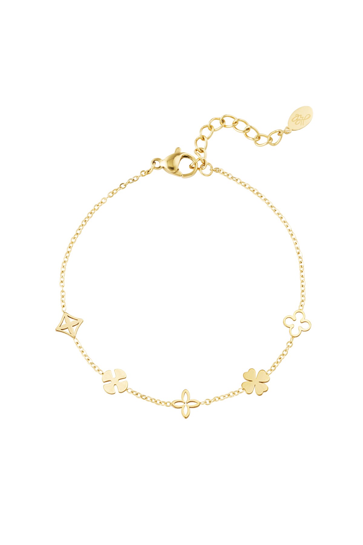 Bracelet five charms - Gold color 