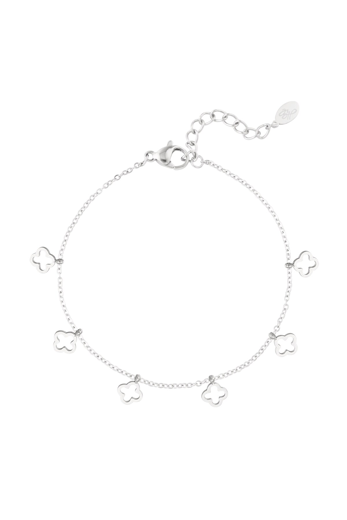 Bracelet 6 clovers - Silver color h5 