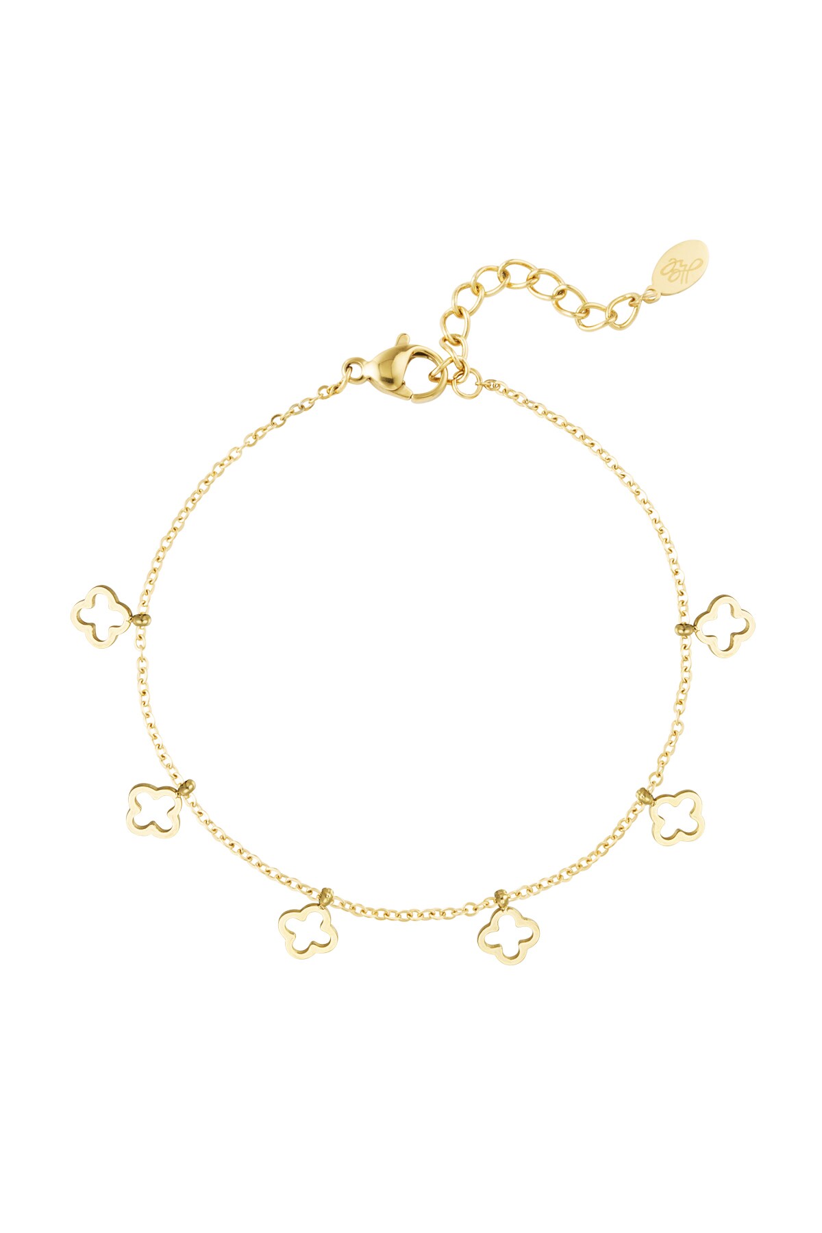 Bracelet 6 clovers - Gold color h5 