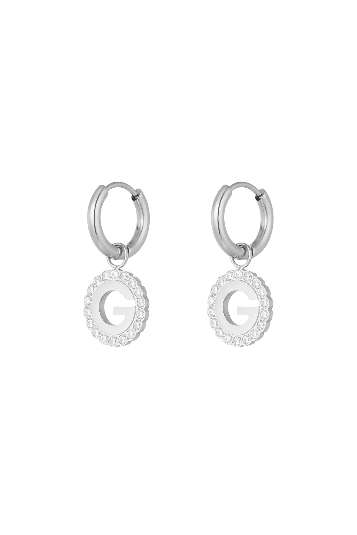 Earrings graceful G - Silver color h5 