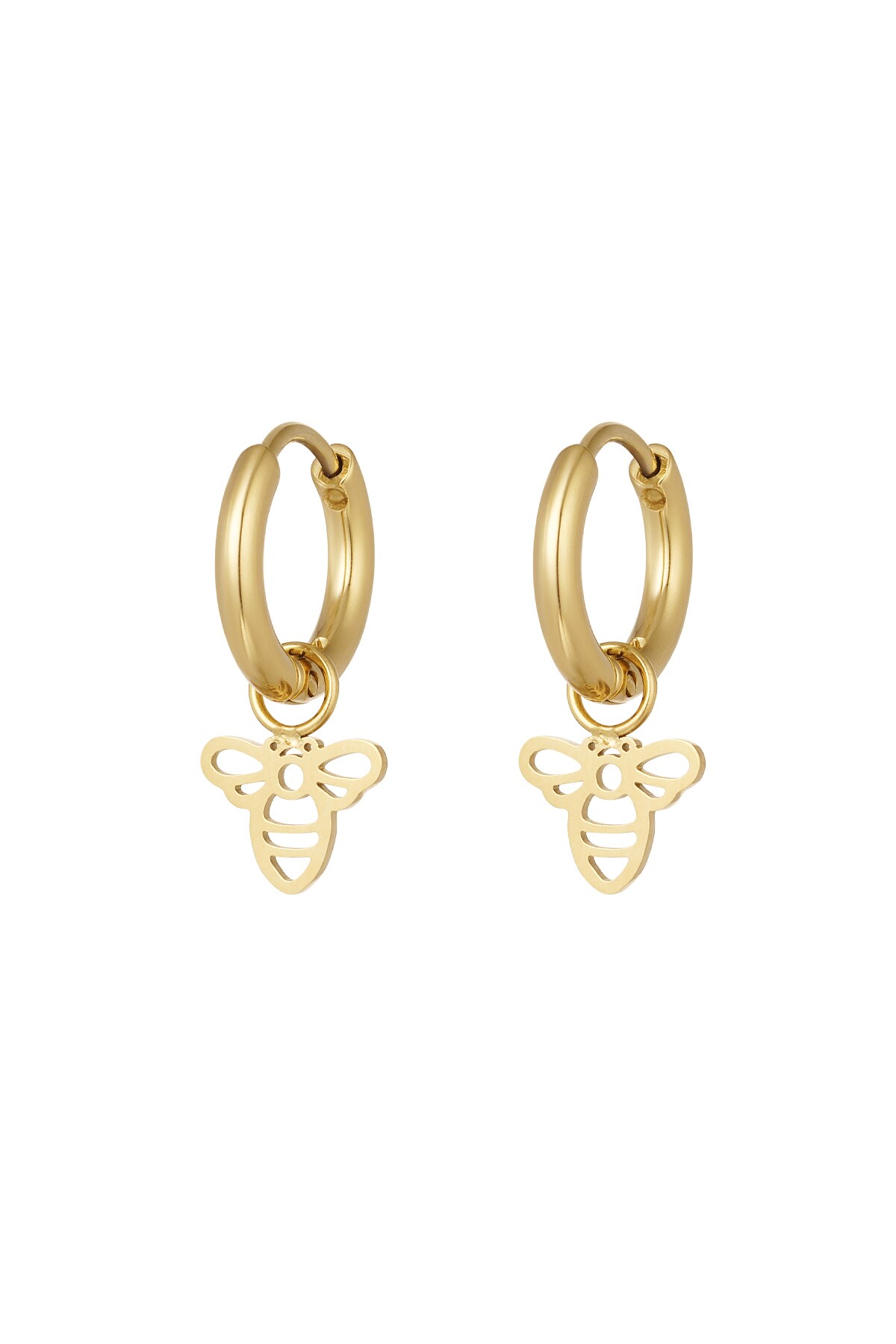 Minimalist bee earrings - Gold color h5 