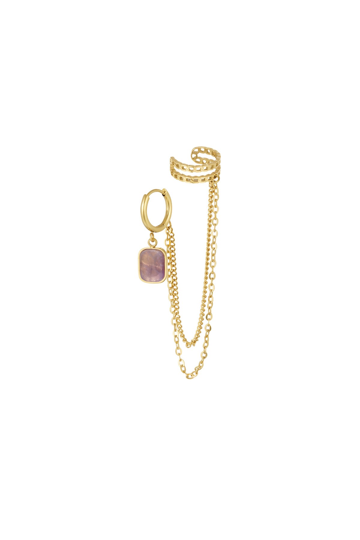 Earring & earcuf - stone 