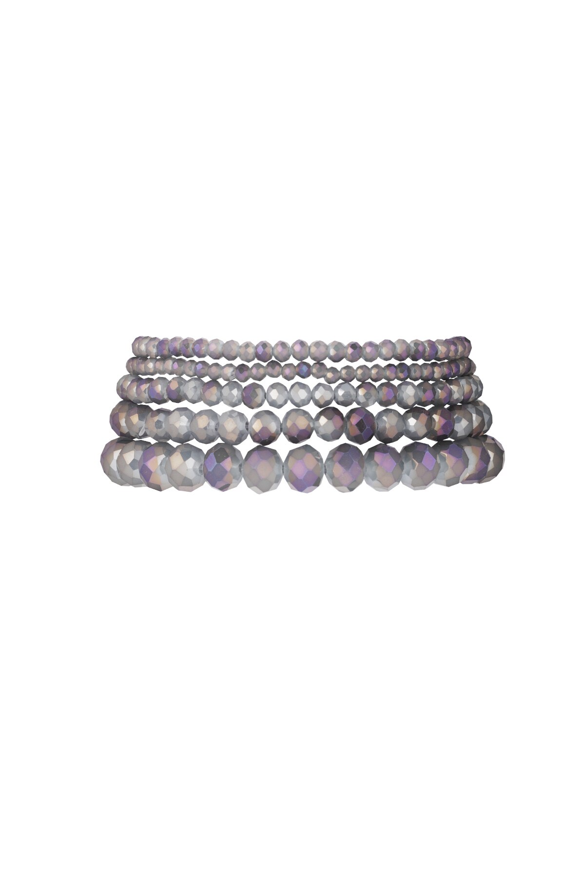 Set of 5 crystal bracelets purple - blue purple 