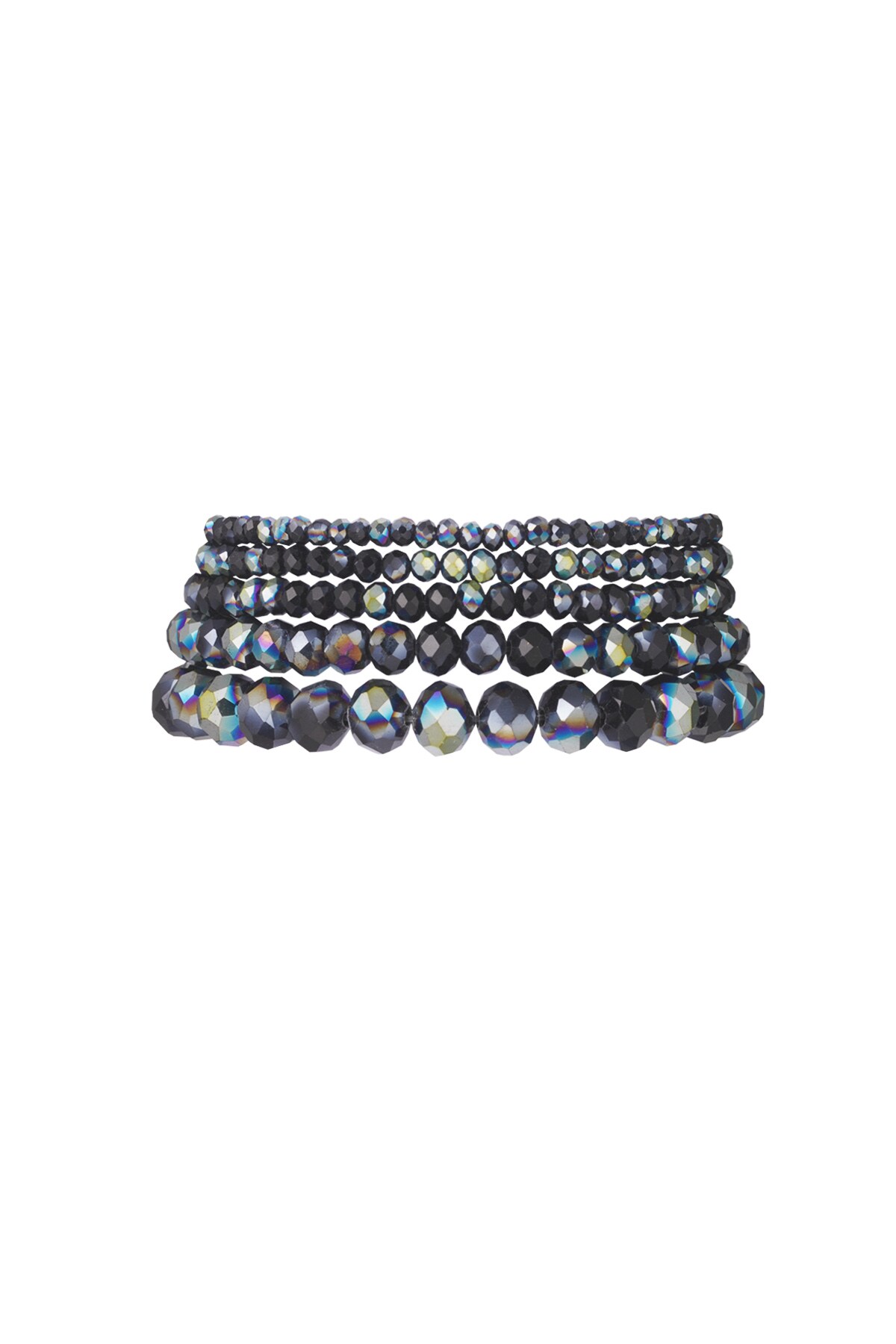 Bracelet Set with Irregular Crystal Beads - Dark Green 