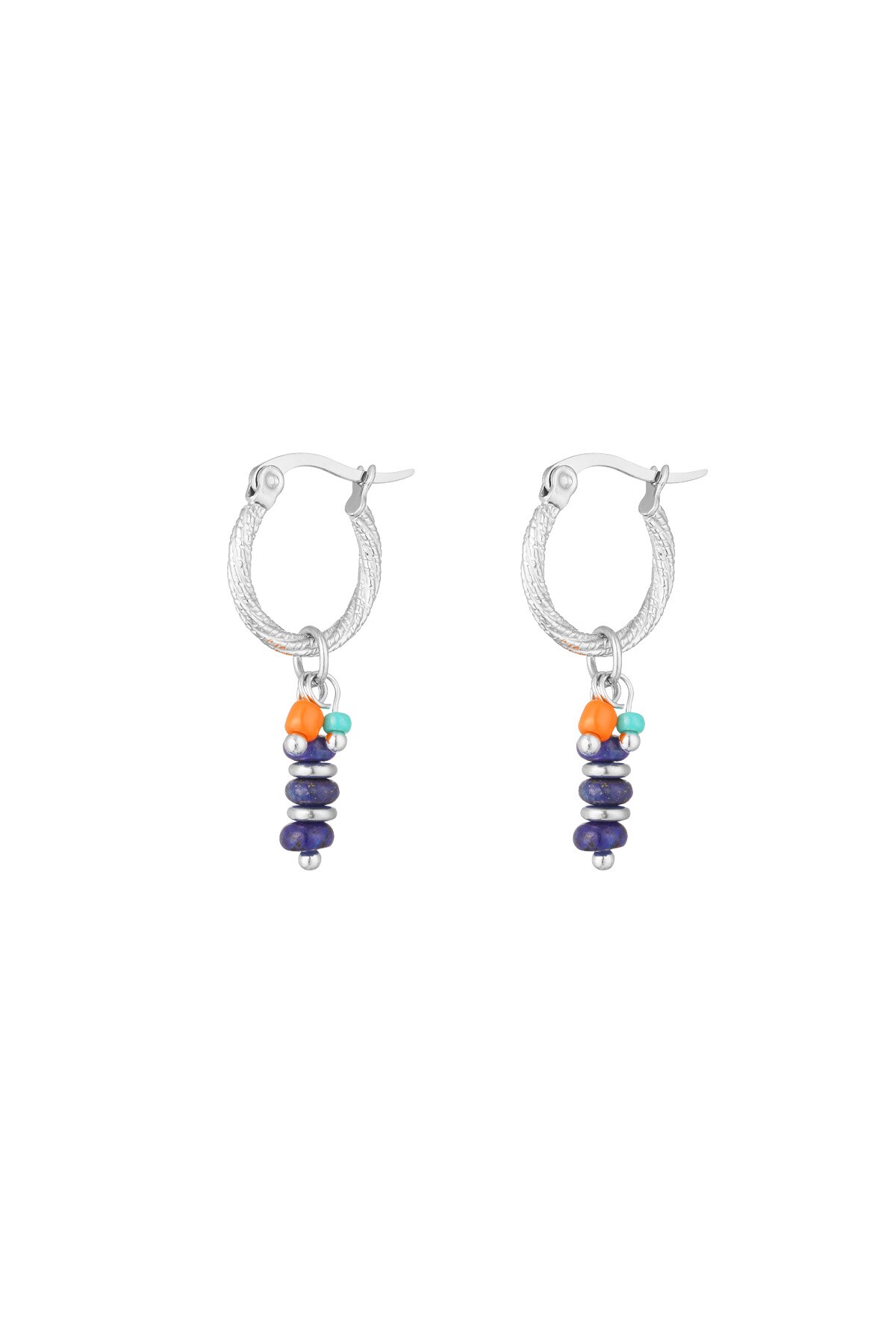 Earrings beads party blue - silver/blue h5 