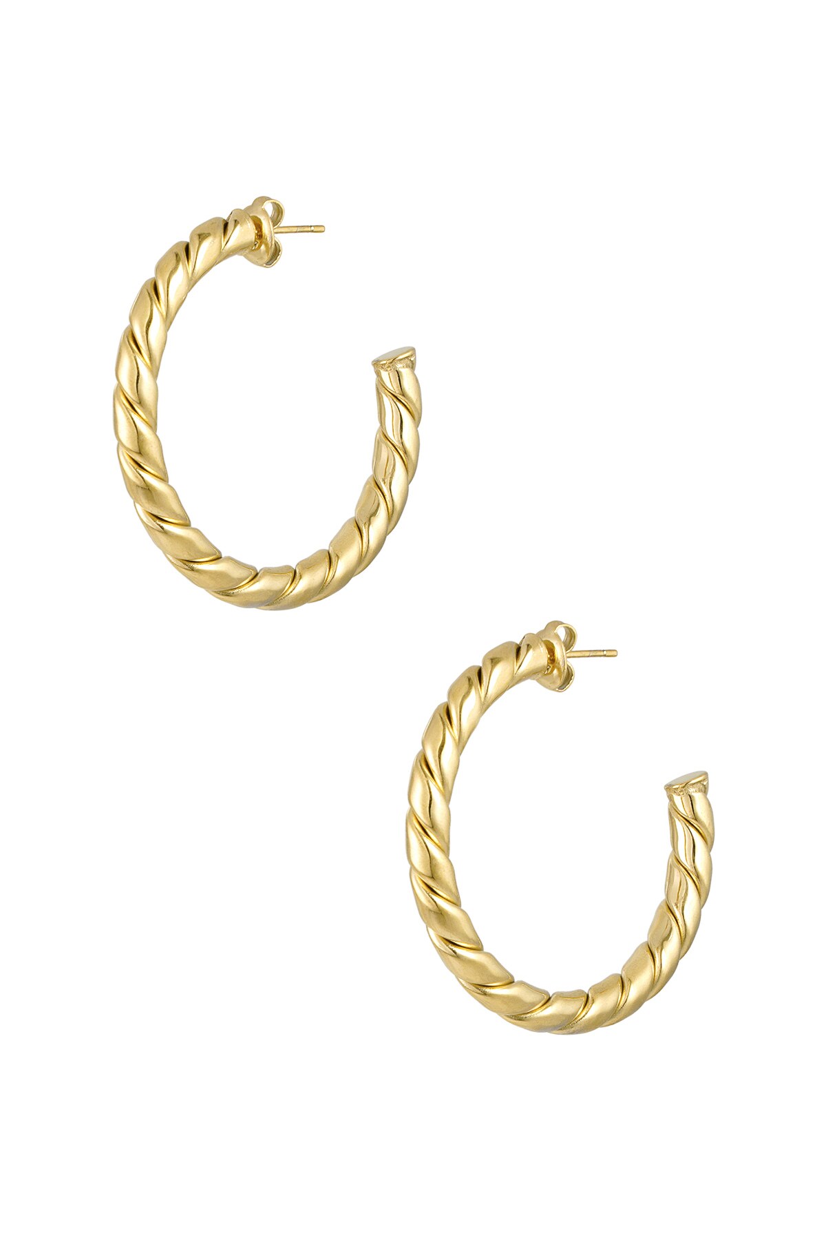 Earrings twisted basic - Gold color h5 