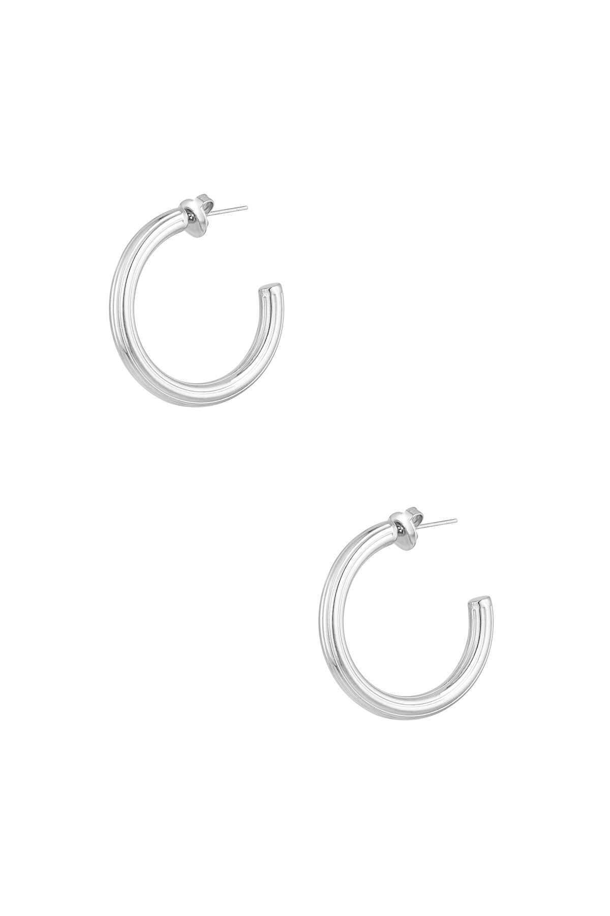 Classic earrings small - Silver color h5 