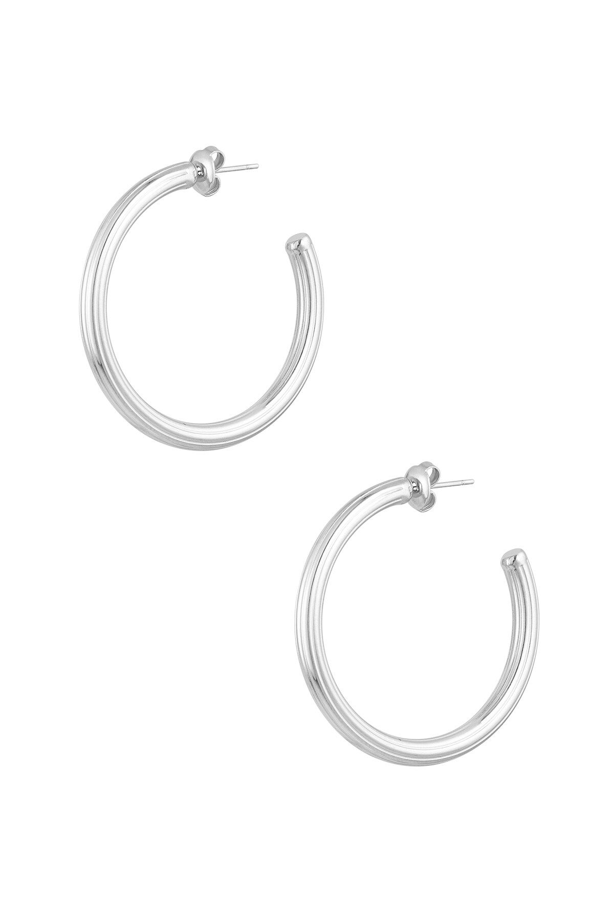 Classic earrings medium - Silver color h5 