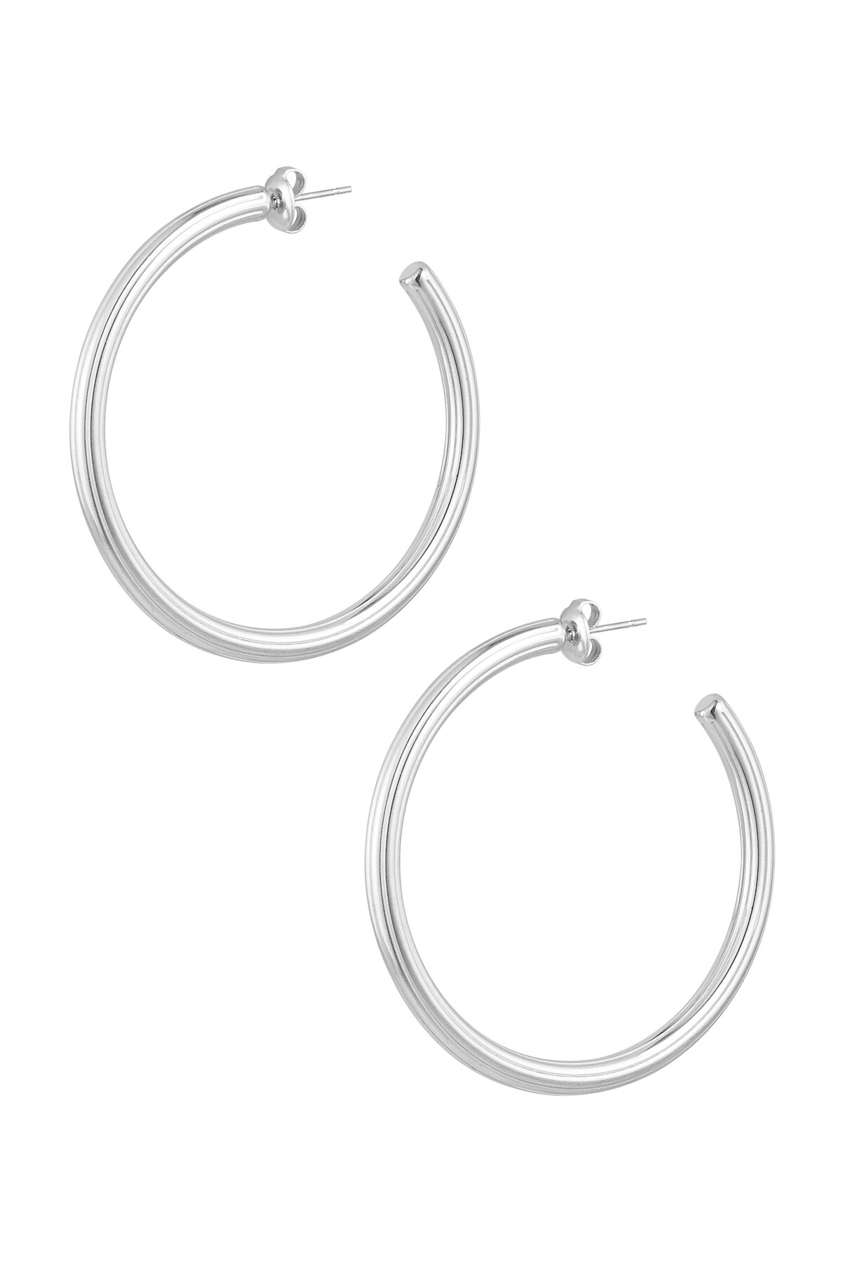 Classic earrings large - Silver color h5 