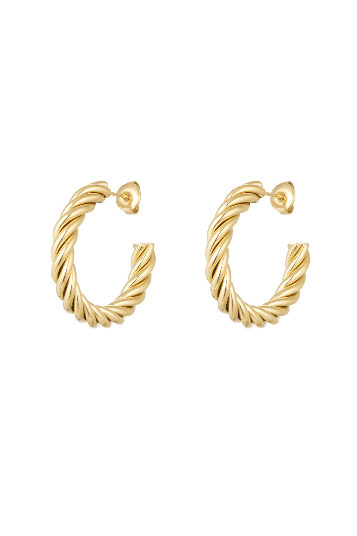 Earrings twisted medium - Gold color h5 