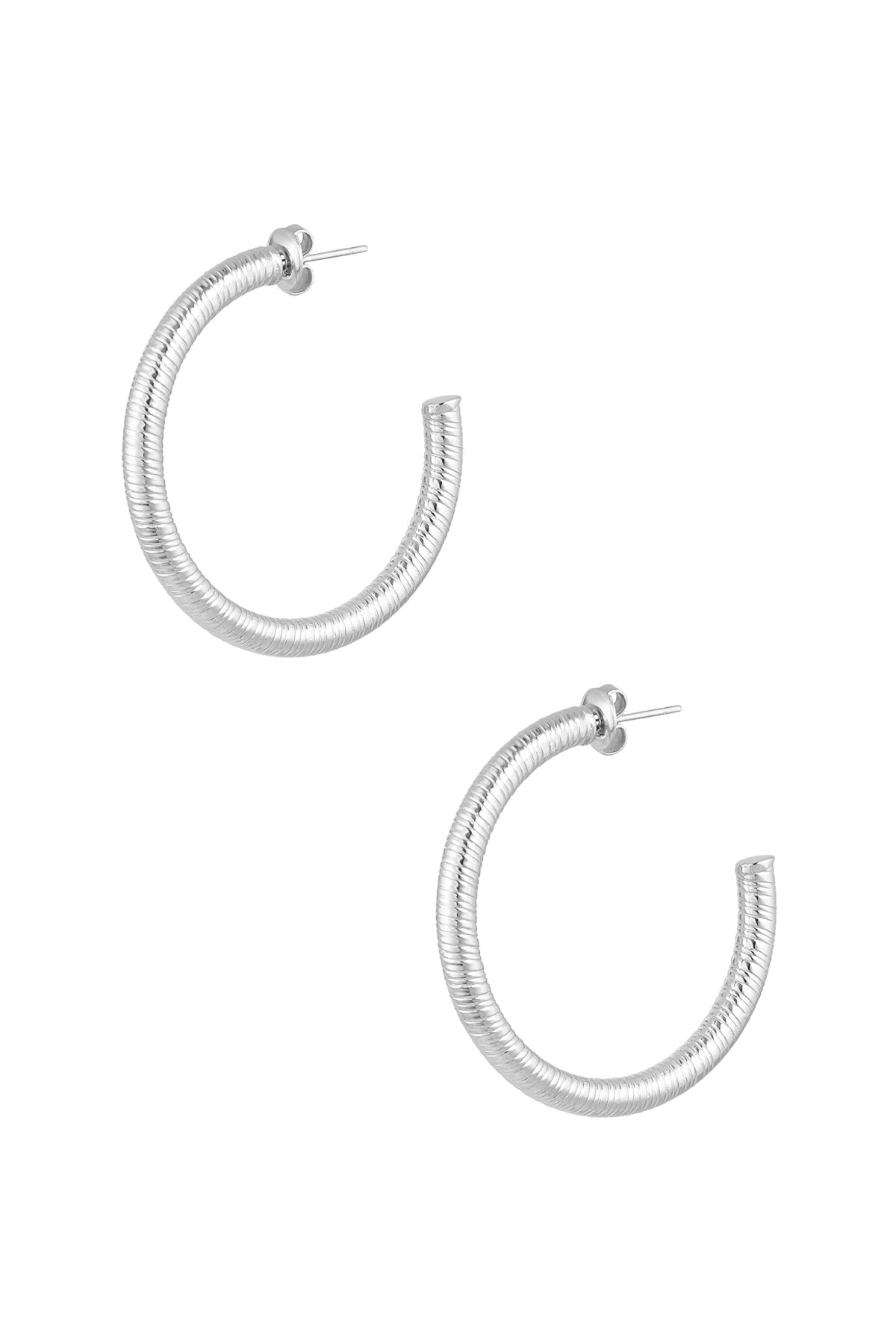 Earrings snake print medium - Silver color h5 