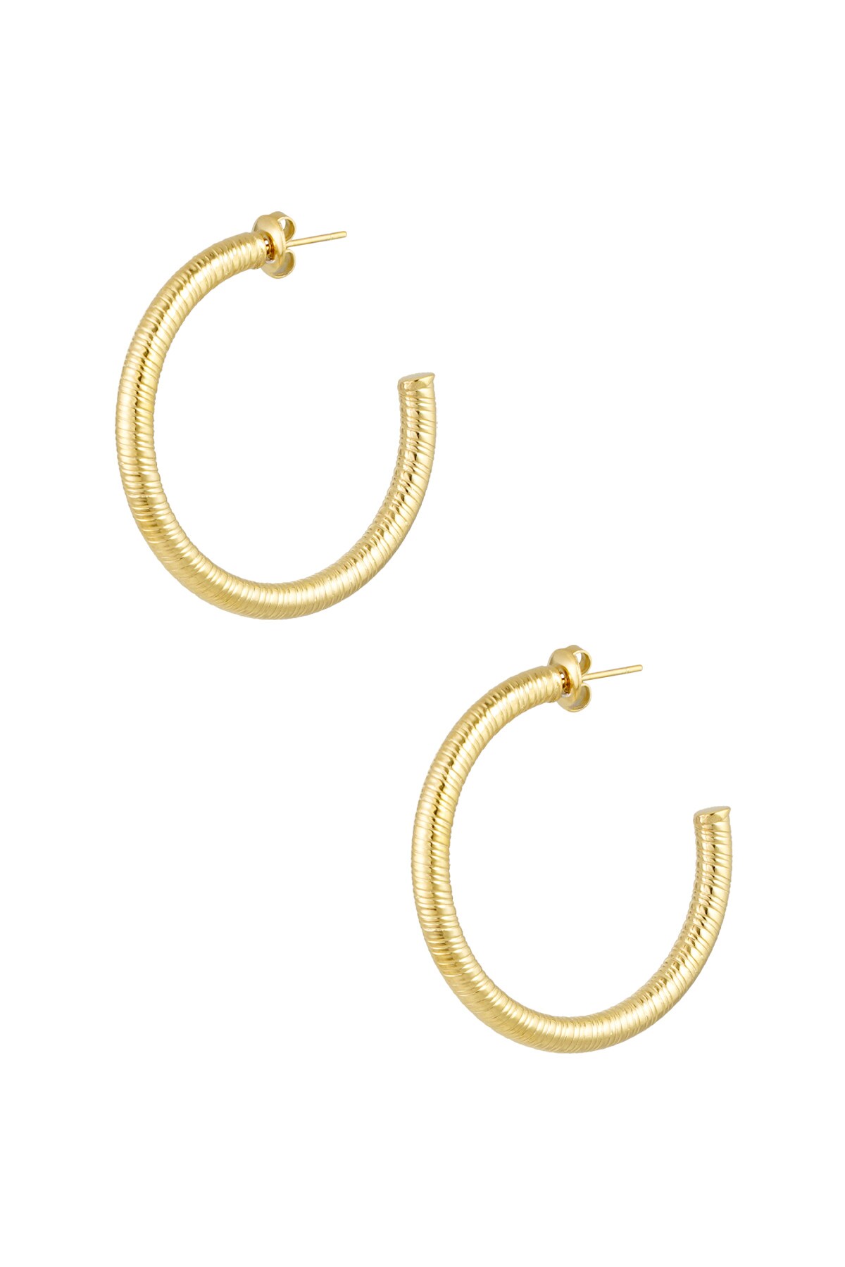 Earrings snake print medium - Gold color h5 