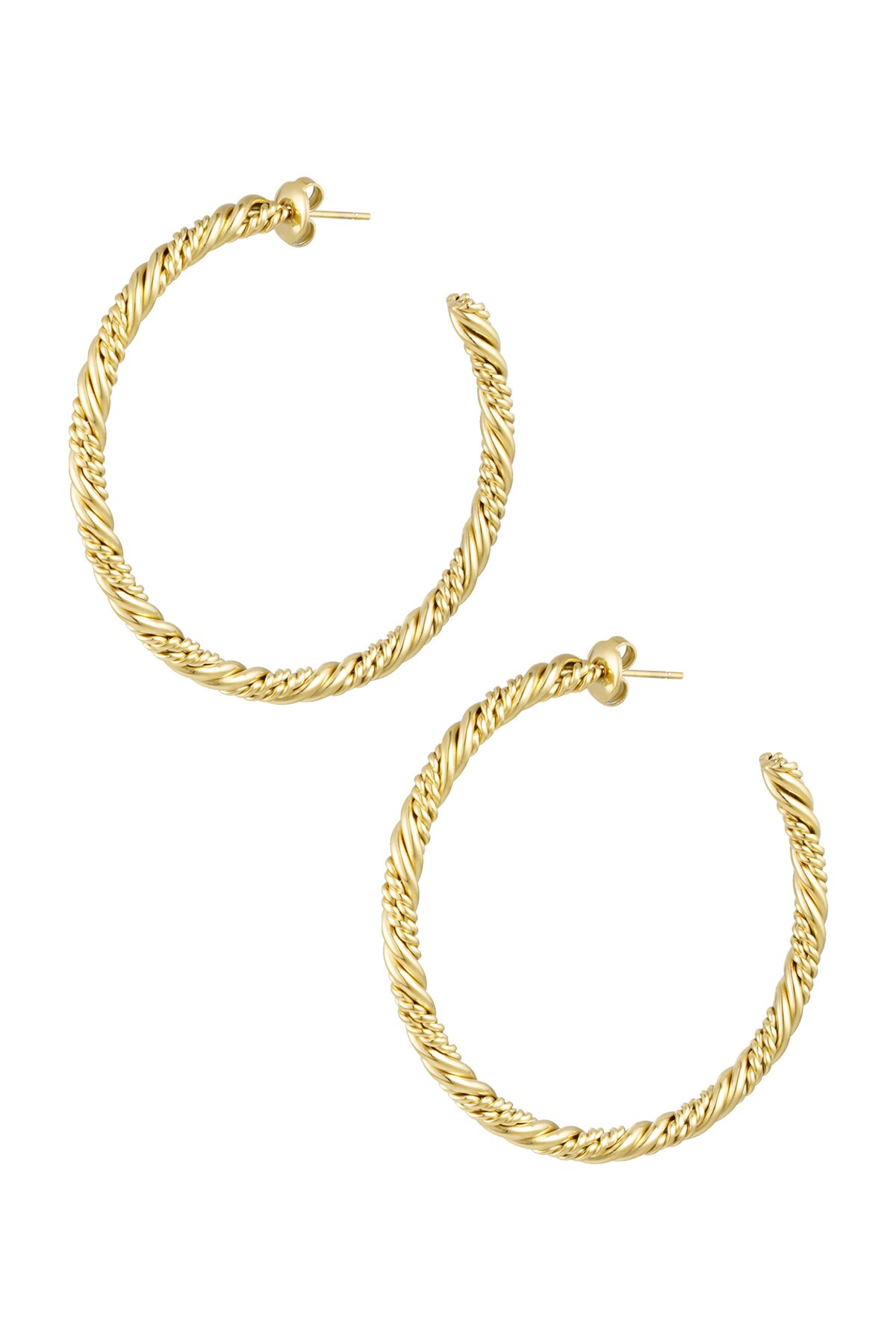 Twisted earrings large - Gold color h5 