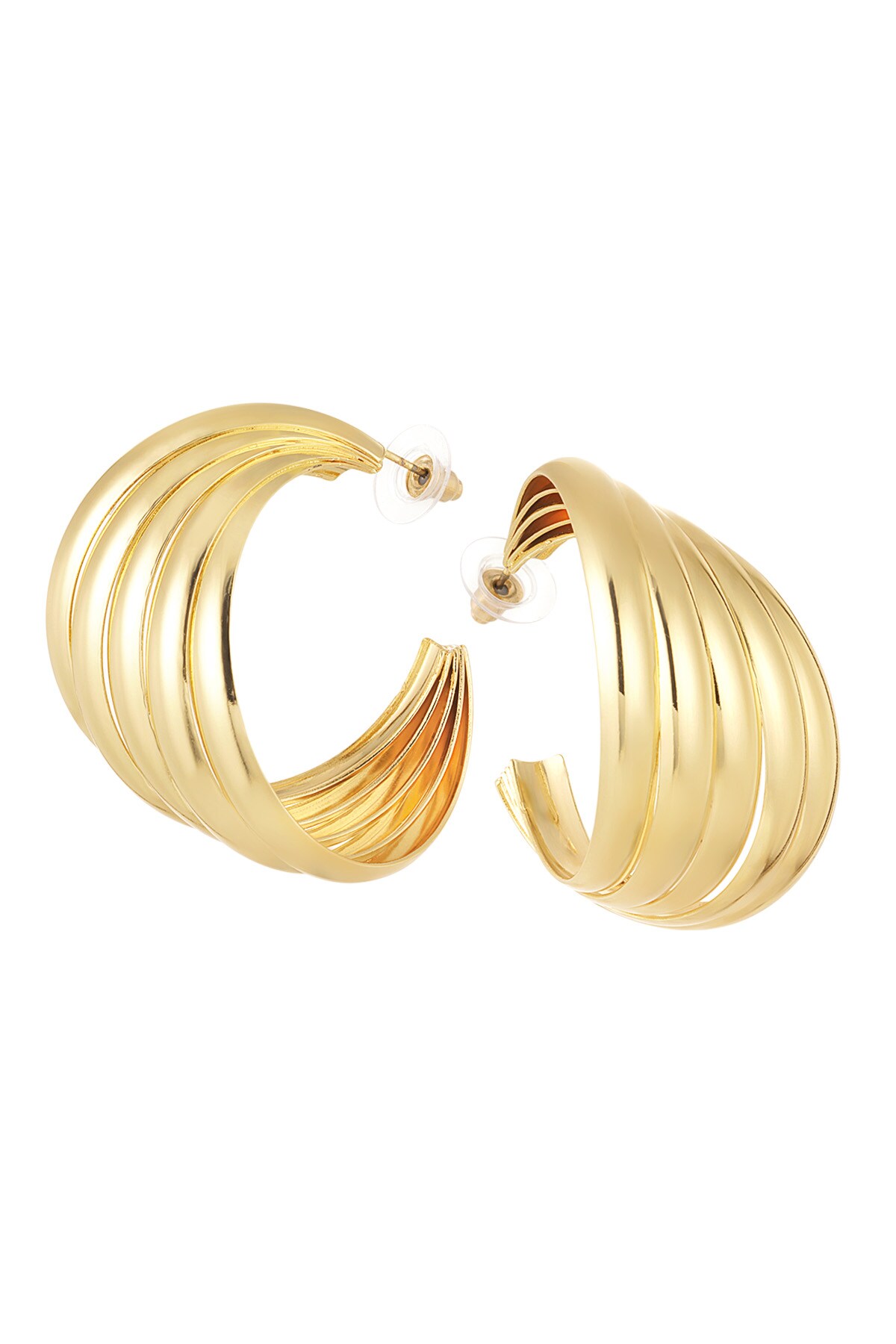 Earrings abstract layers - Gold color h5 