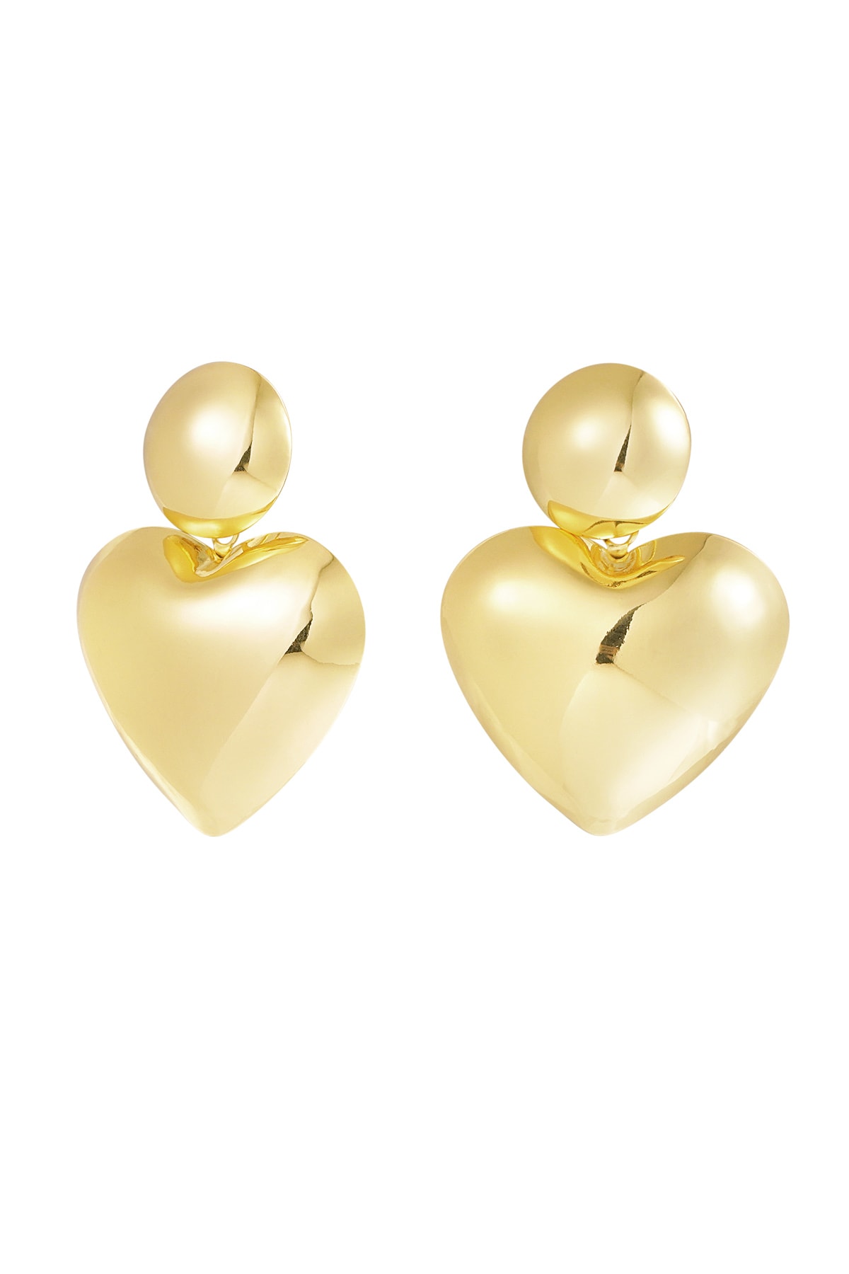 Earrings heart dot - Gold color