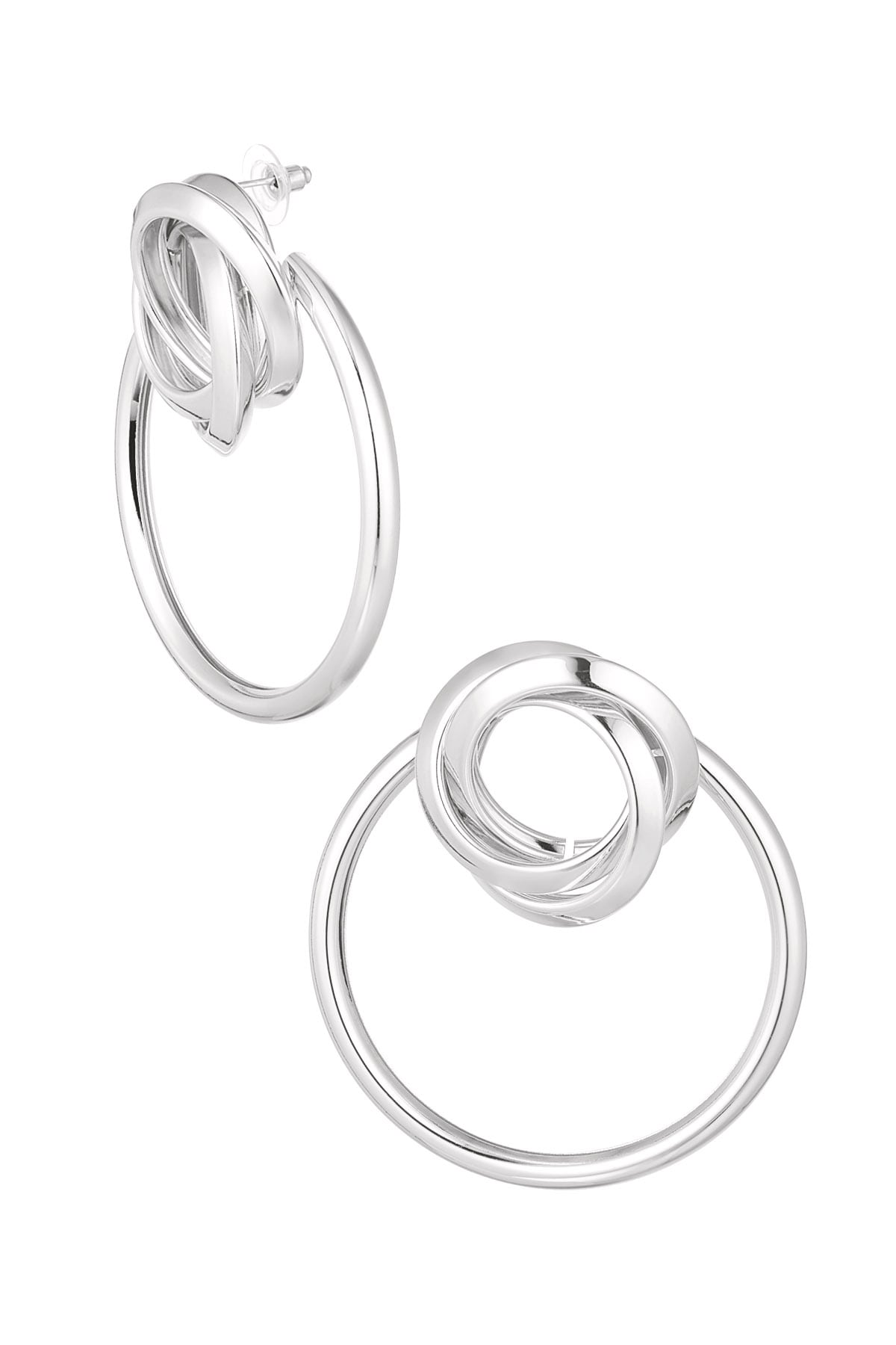 Earrings with a twist - Silver color h5 