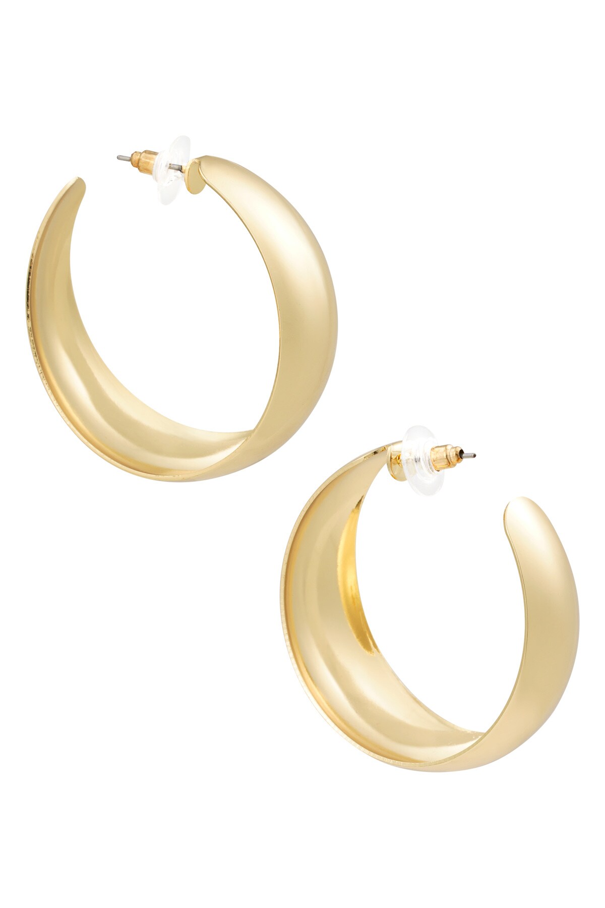 Earrings round shape - Gold color h5 