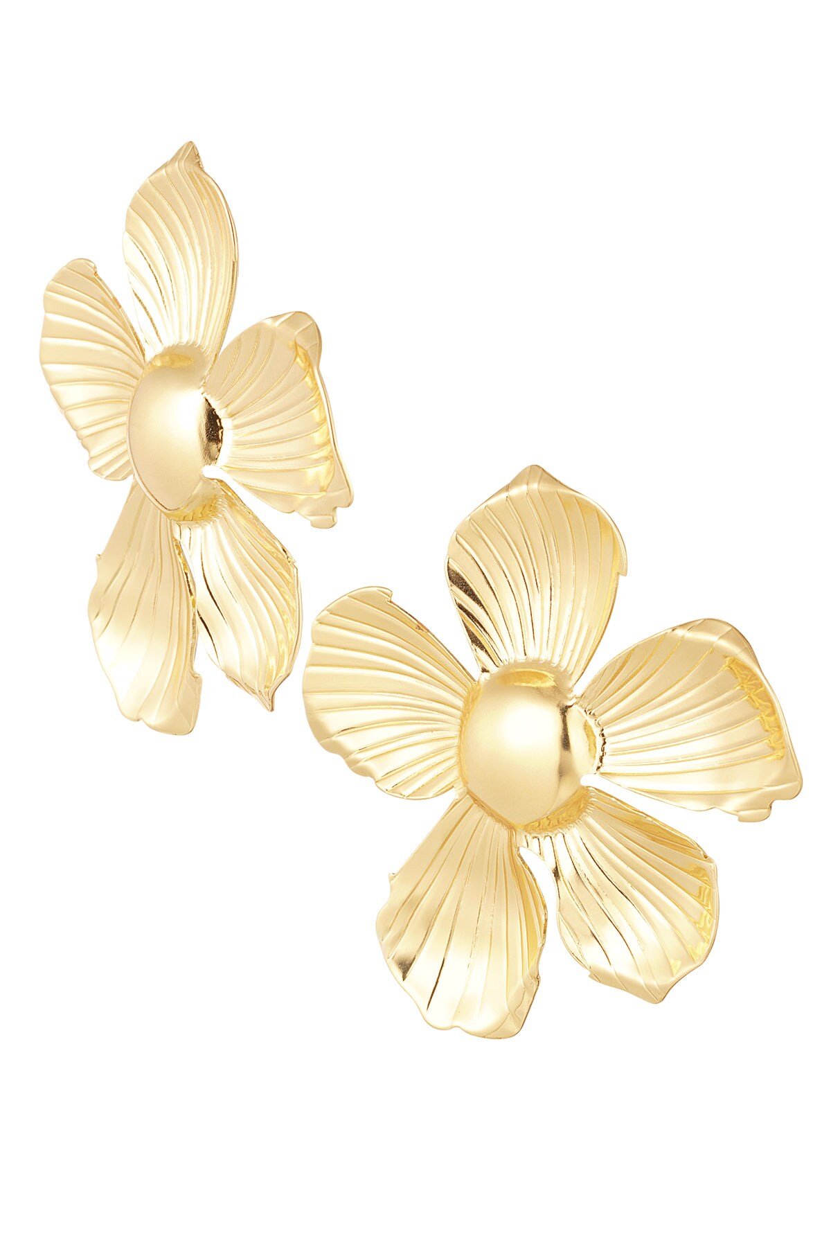 Earrings big flower - Gold color h5 