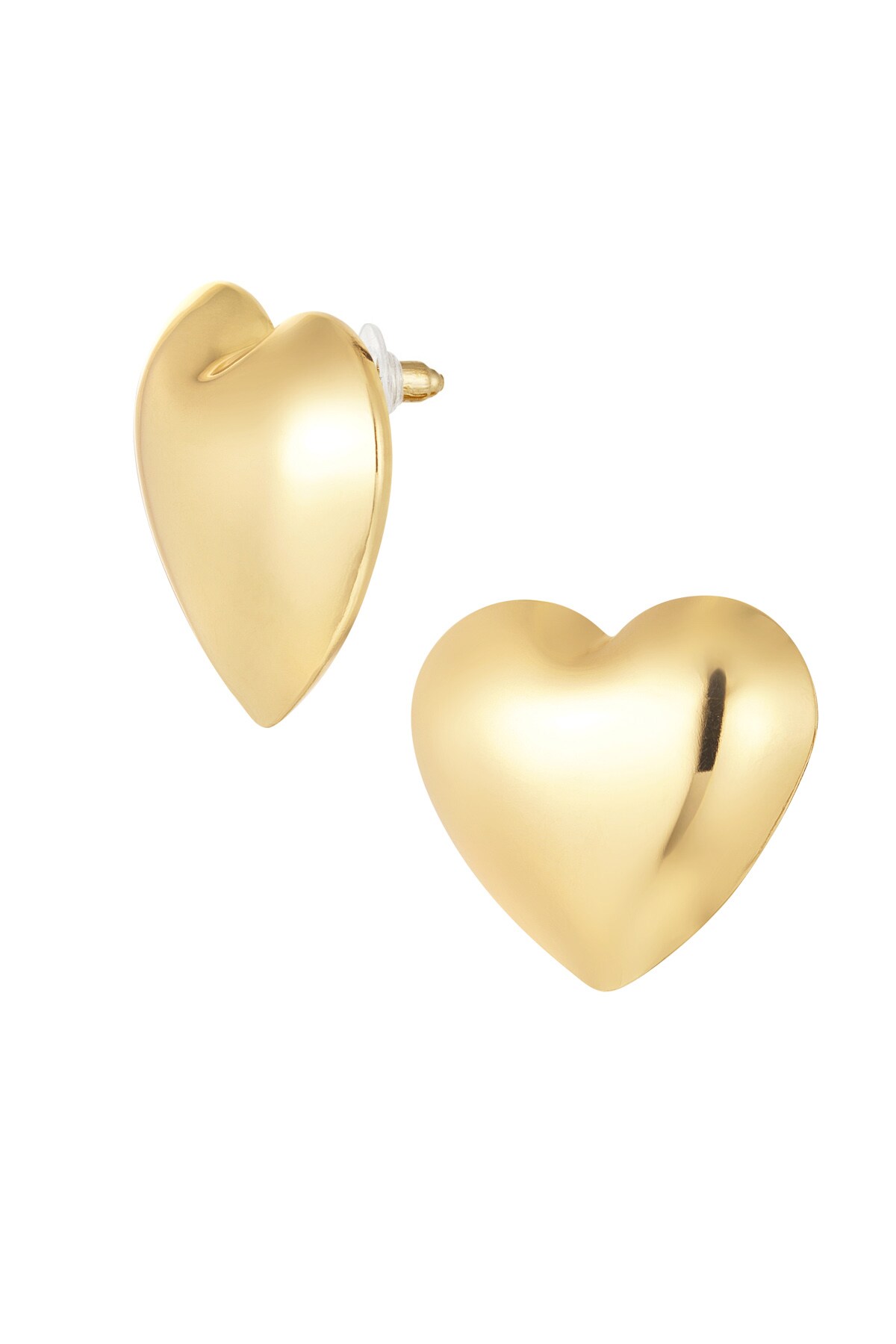 Earrings big heart - Gold color h5 