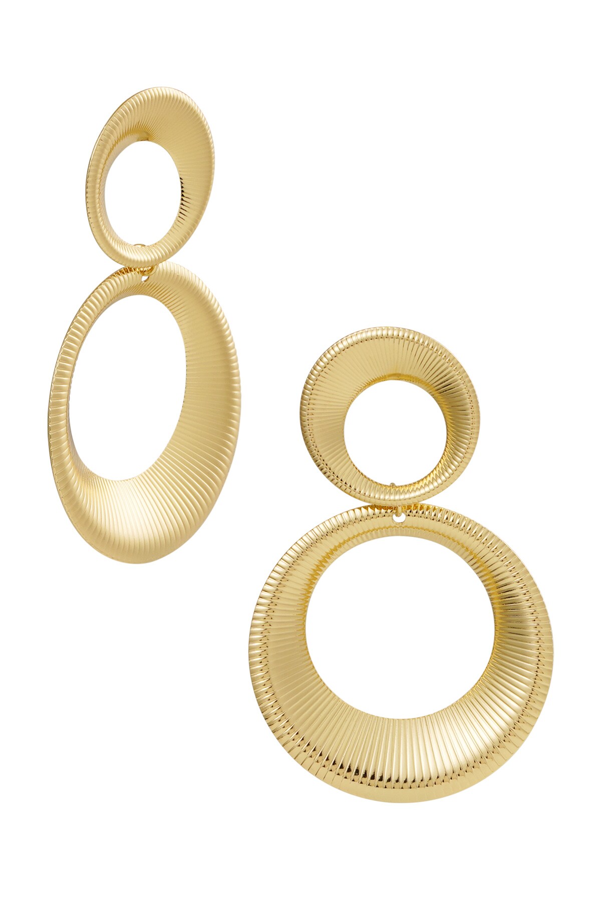 Earrings twister circles - Gold color h5 