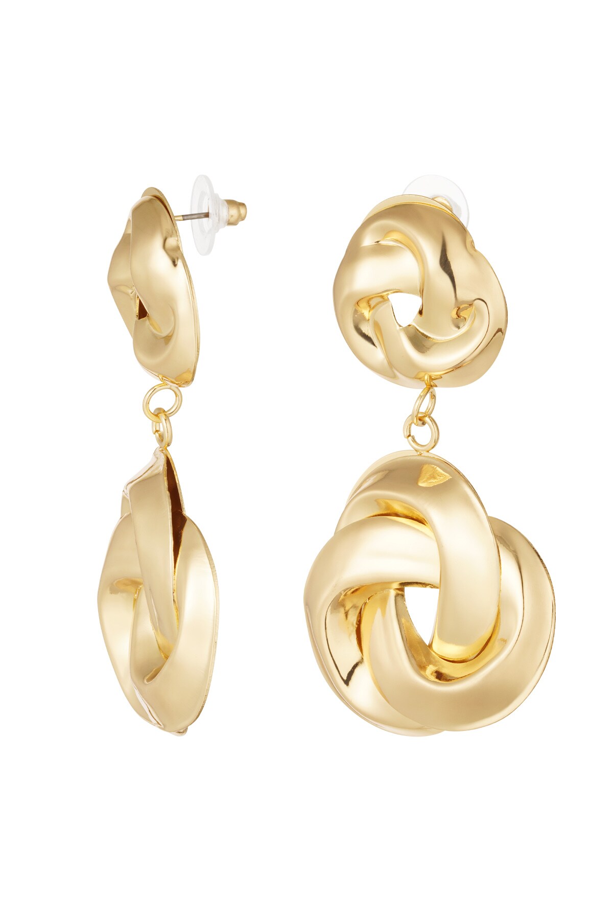 Double knot earrings - Gold color h5 