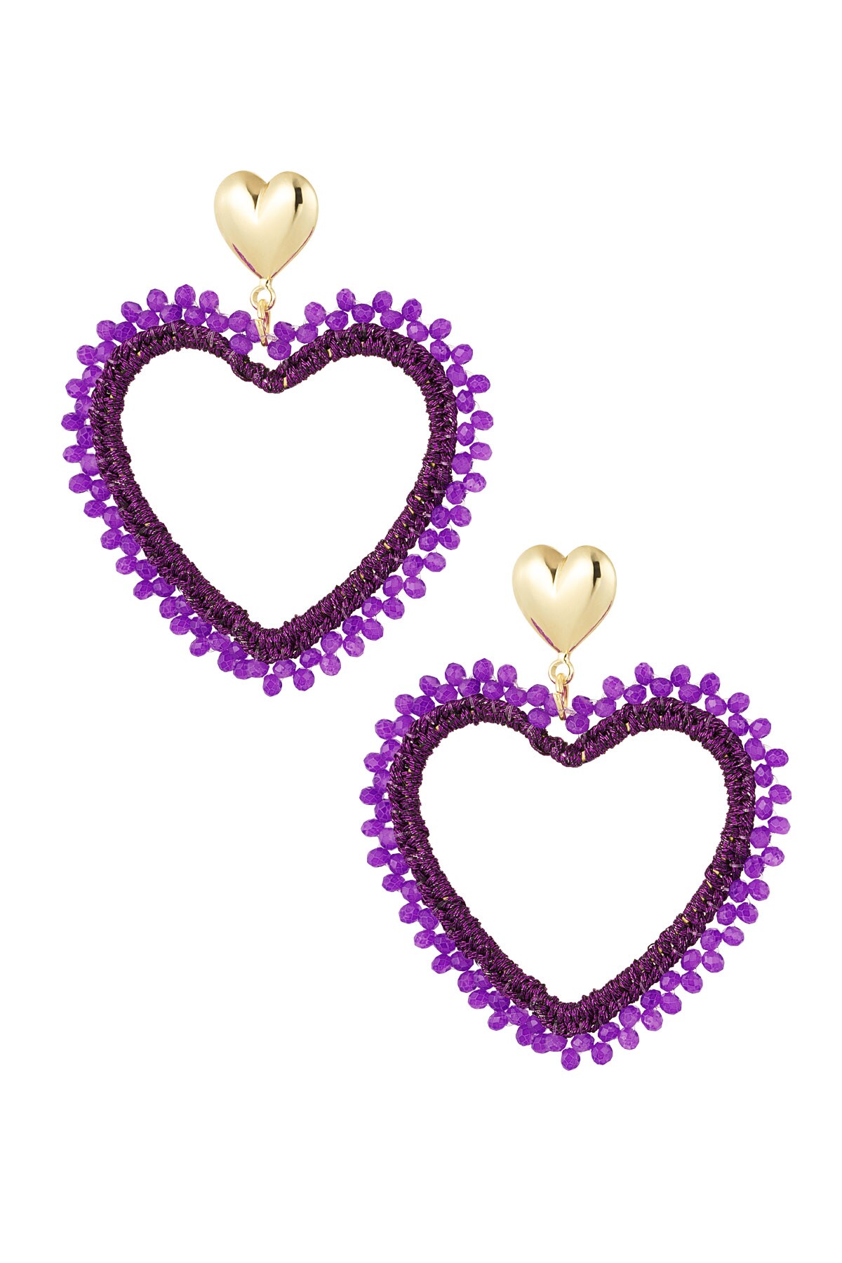 Heart shaped earrings purple h5 