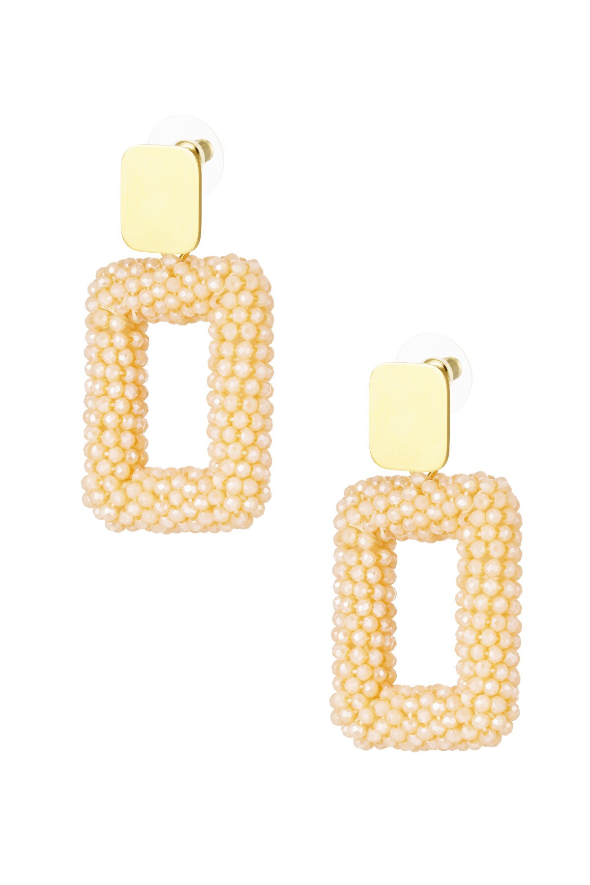 Rectangular statement earrings - coral h5 