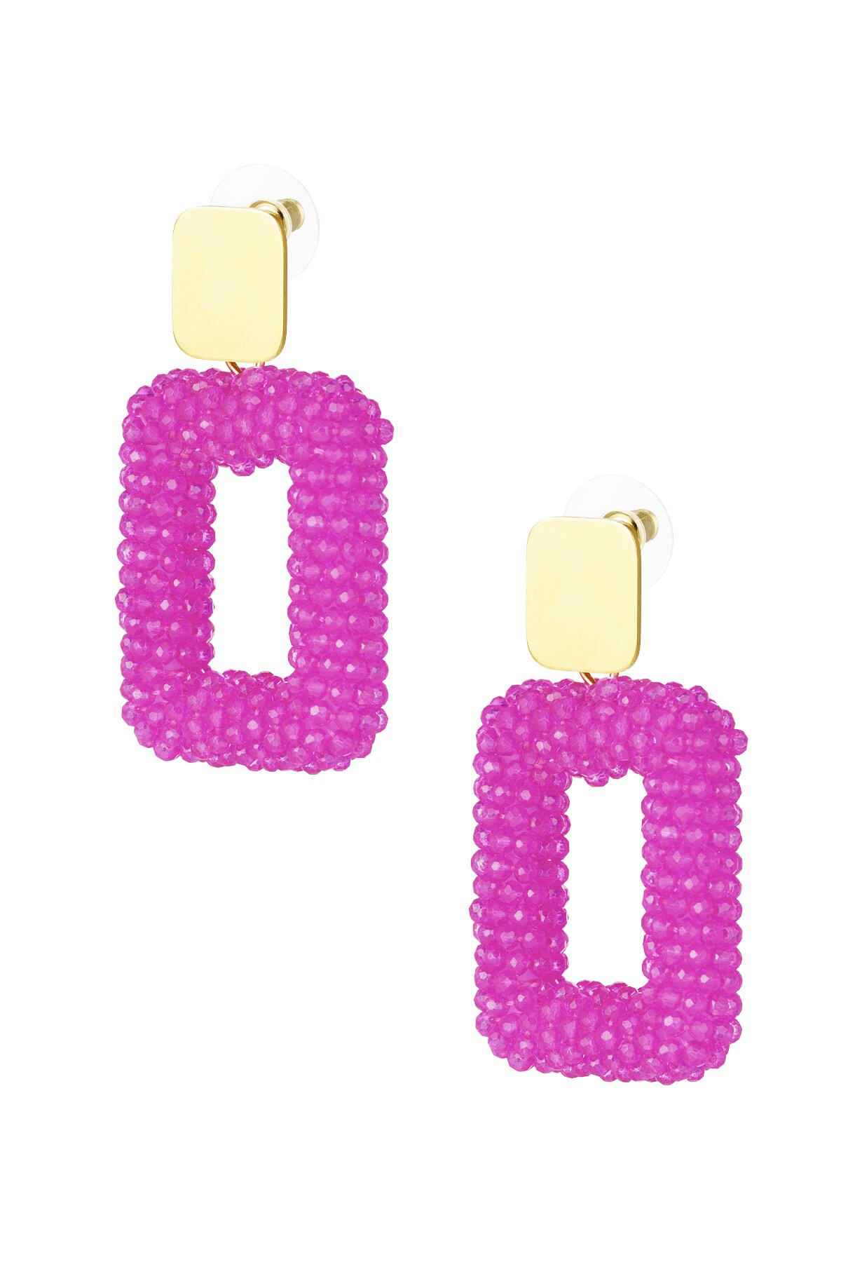 Rectangular statement earrings - rose  h5 