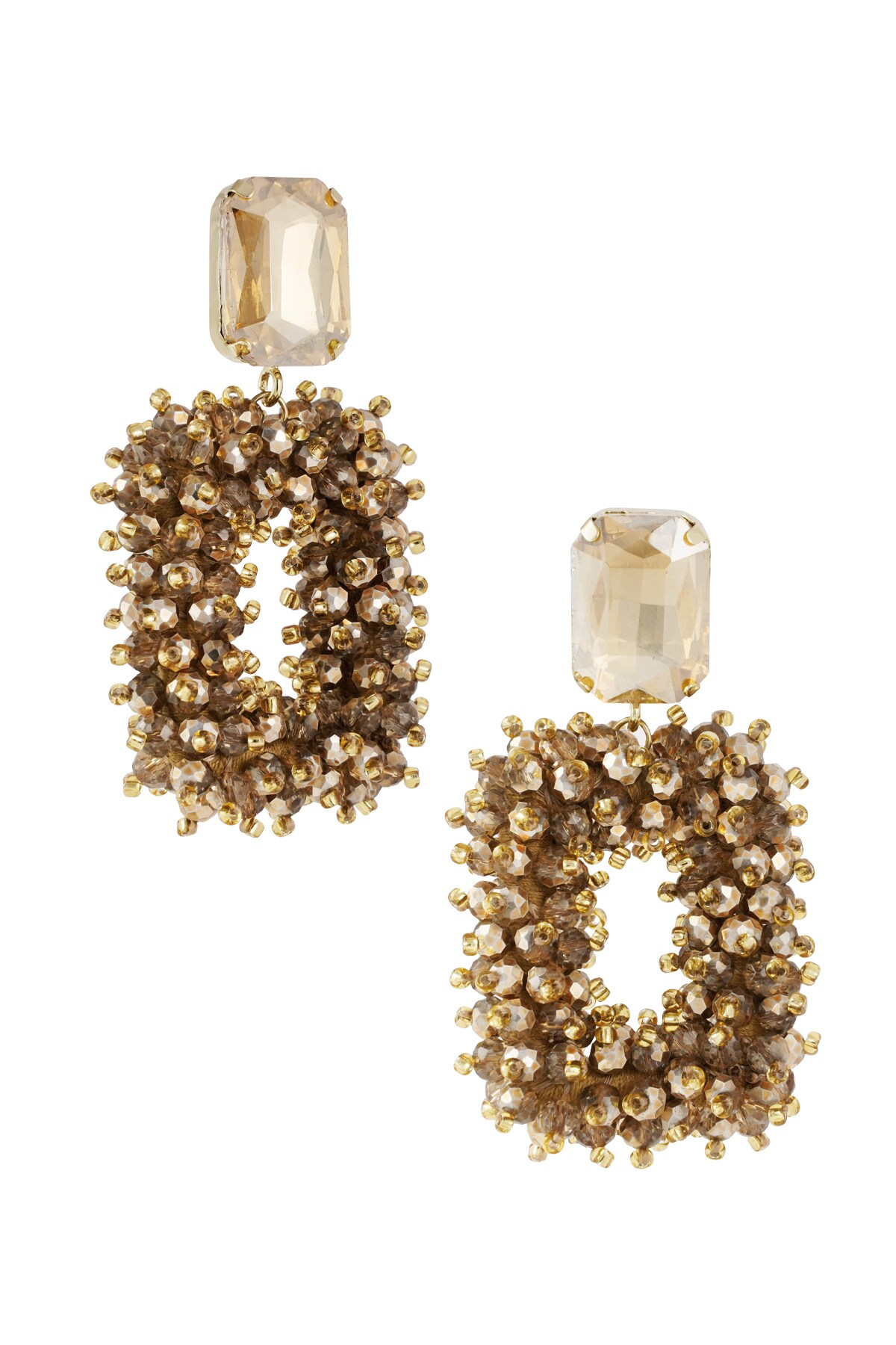 Glam party earring - beige 