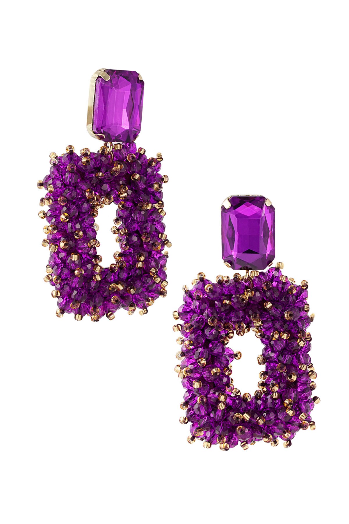 Glam party earring - purple 