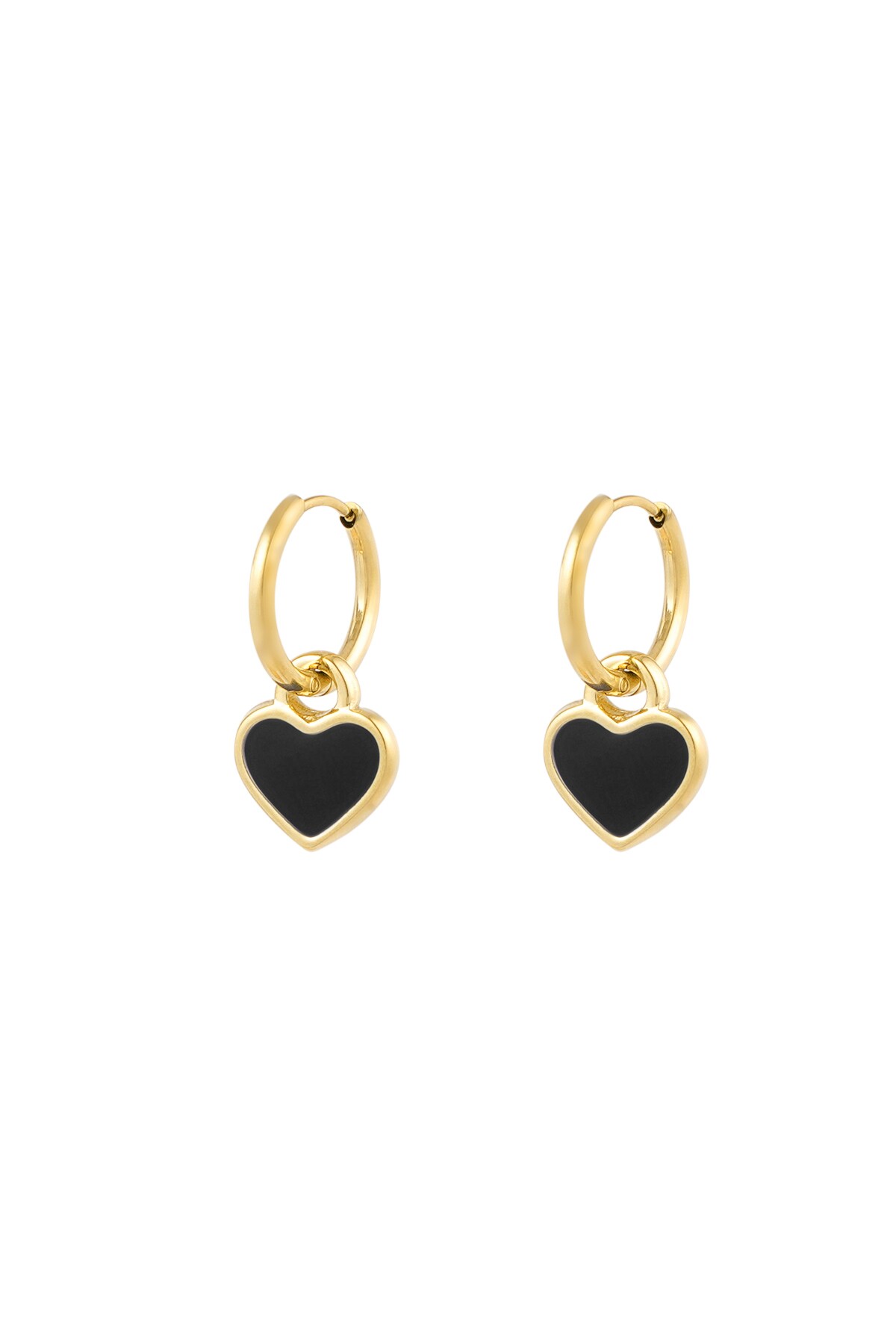 Earrings lover of life - black gold 