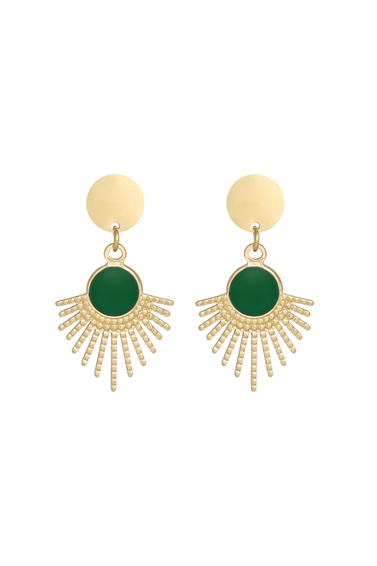 Earrings secret soul - green gold 