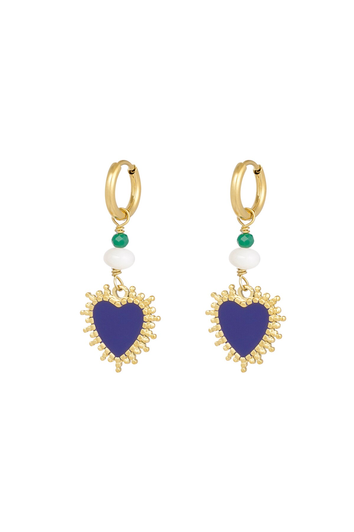 Earrings power love - blue gold 