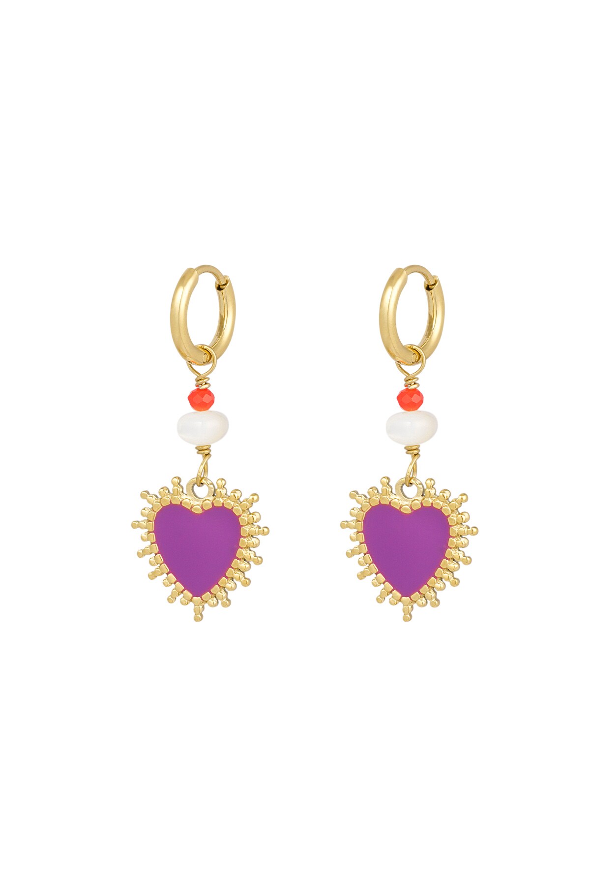 Earrings power love - purple h5 