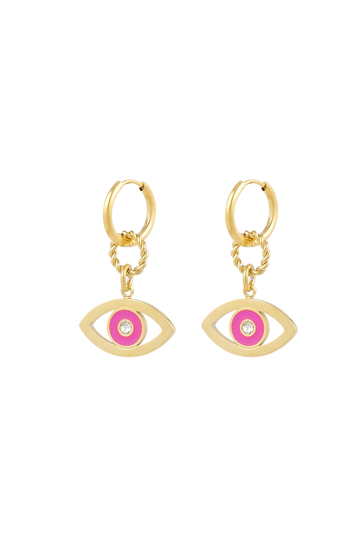 Earrings eye want you - pink gold h5 