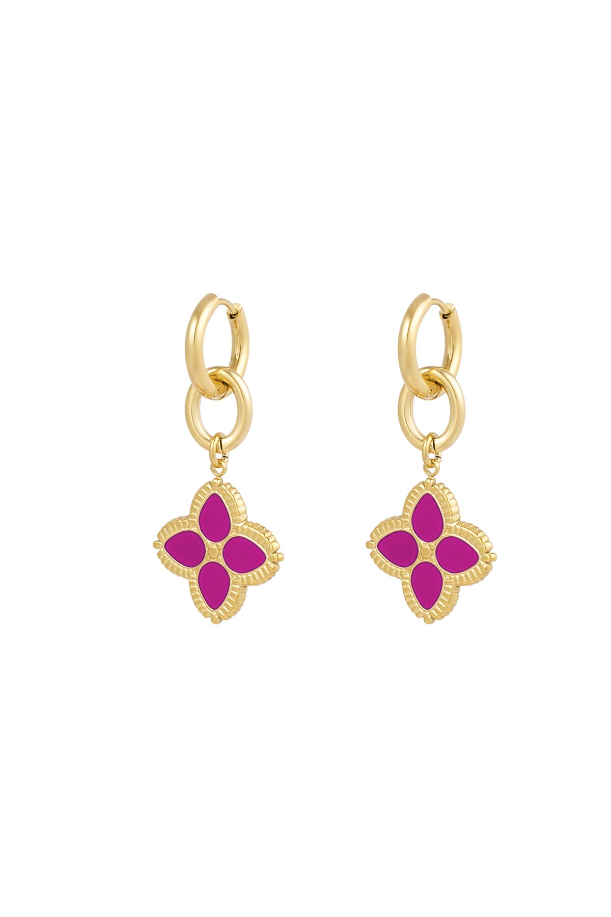 Earrings need flowers - pink gold 