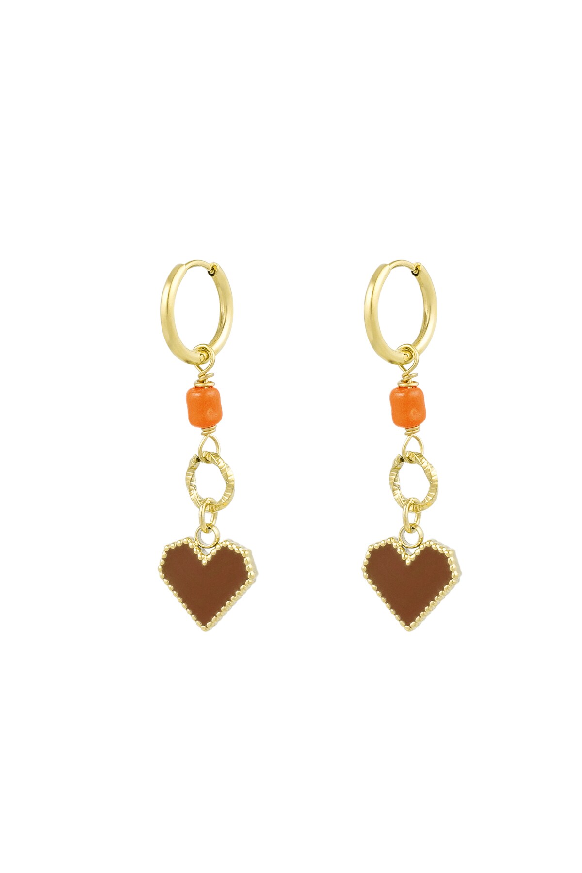 Earrings finding love - brown 