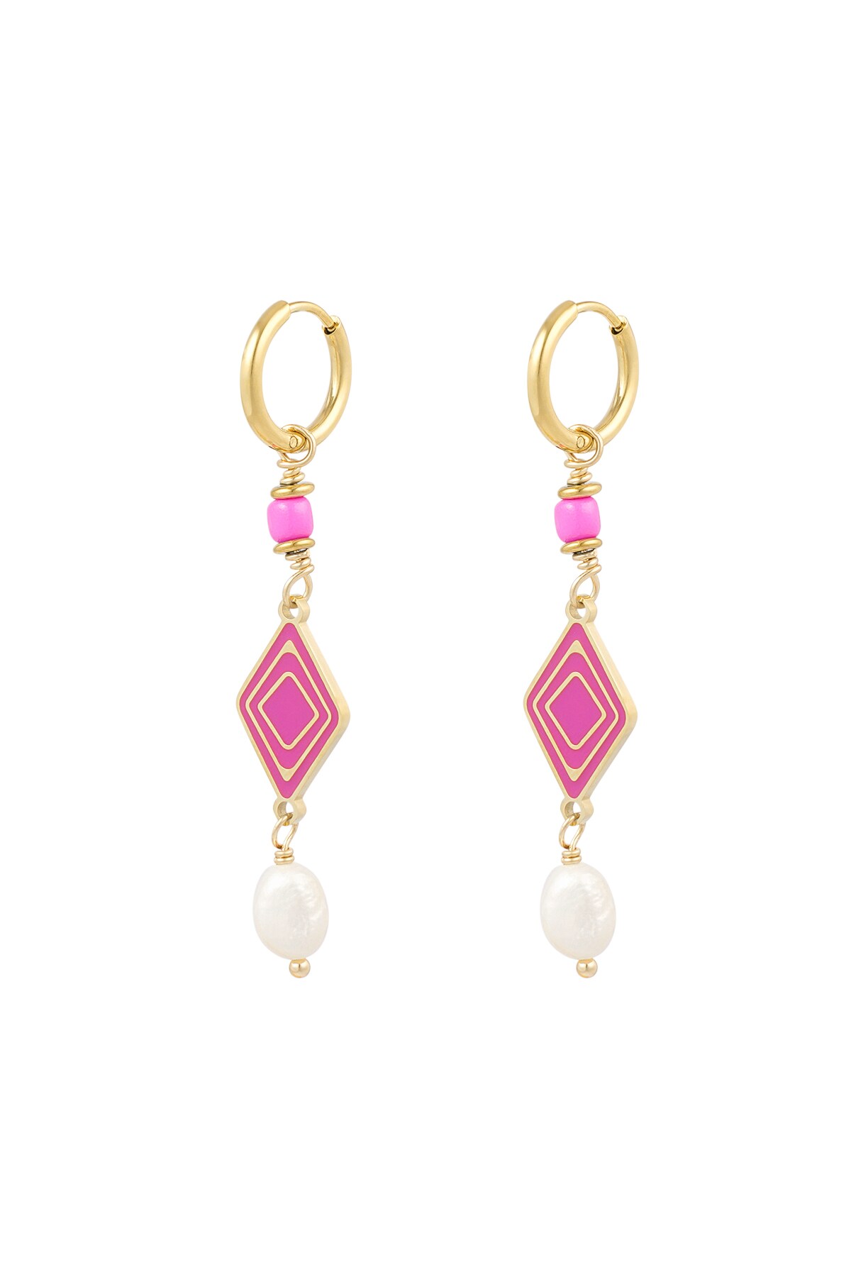 Earrings colorful miracle - pink gold h5 